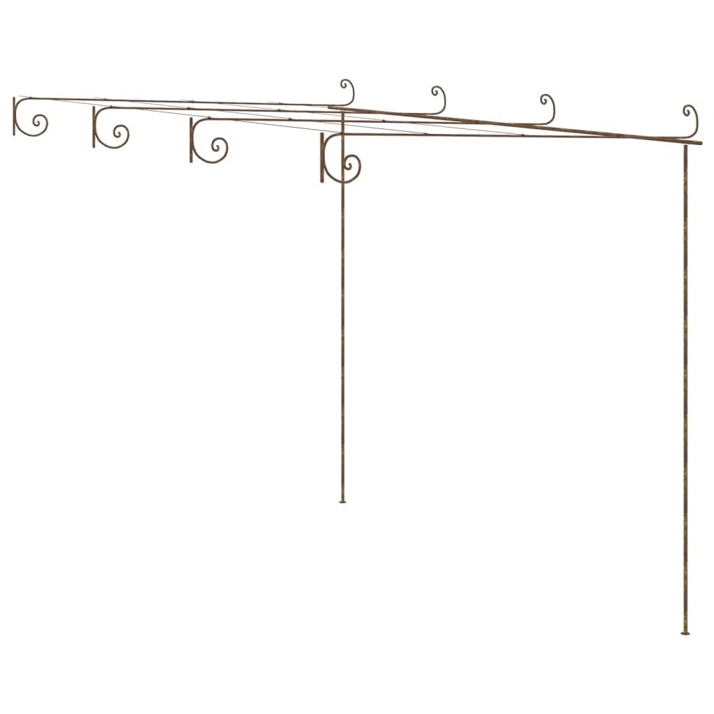 Schmiedeeisen Pergola 4x3x2,5 m für Rosen und Kletterpflanzen, Rankhilfe aus Eisen für Garten, Terrasse oder Innenhof, romantische Ornamente für schattigen Platz im Sommer