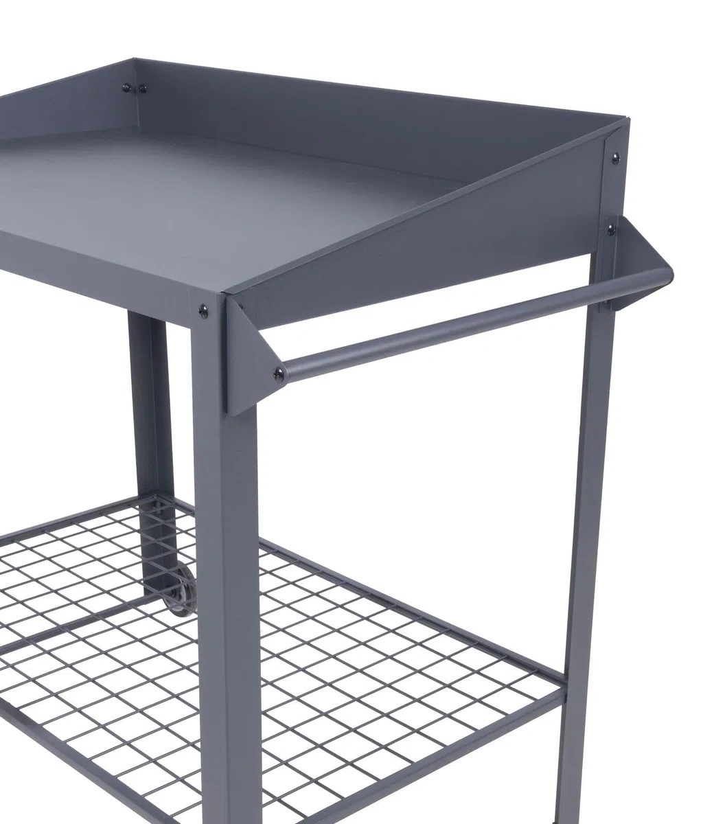 Gravidus mobiler Pflanztisch Diana aus verzinktem Stahl anthrazit mit Rollen für Garten 90x55x90 cm