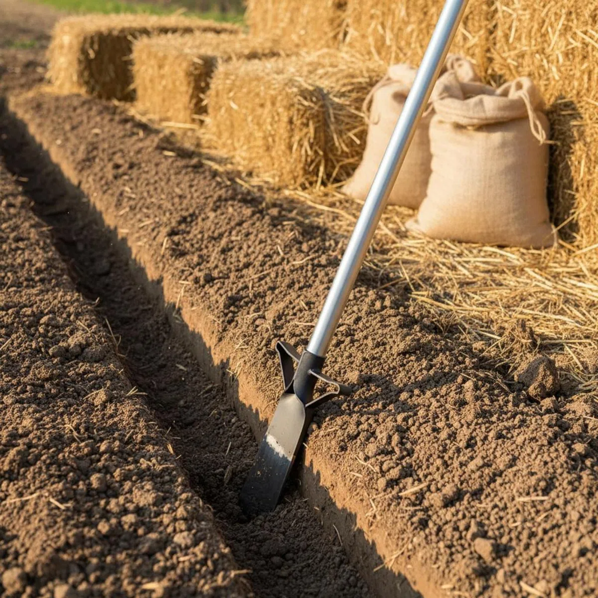 Grabenschaufel Stabile Erdlochspaten Gartenspaten Pflanzschaufel mit Trittfläche Langer Handgriff Und Eisenkonstruktion für Urbane Gärten Pflanzenpflege Ackerbau Landschaftsgestaltung, Mittel