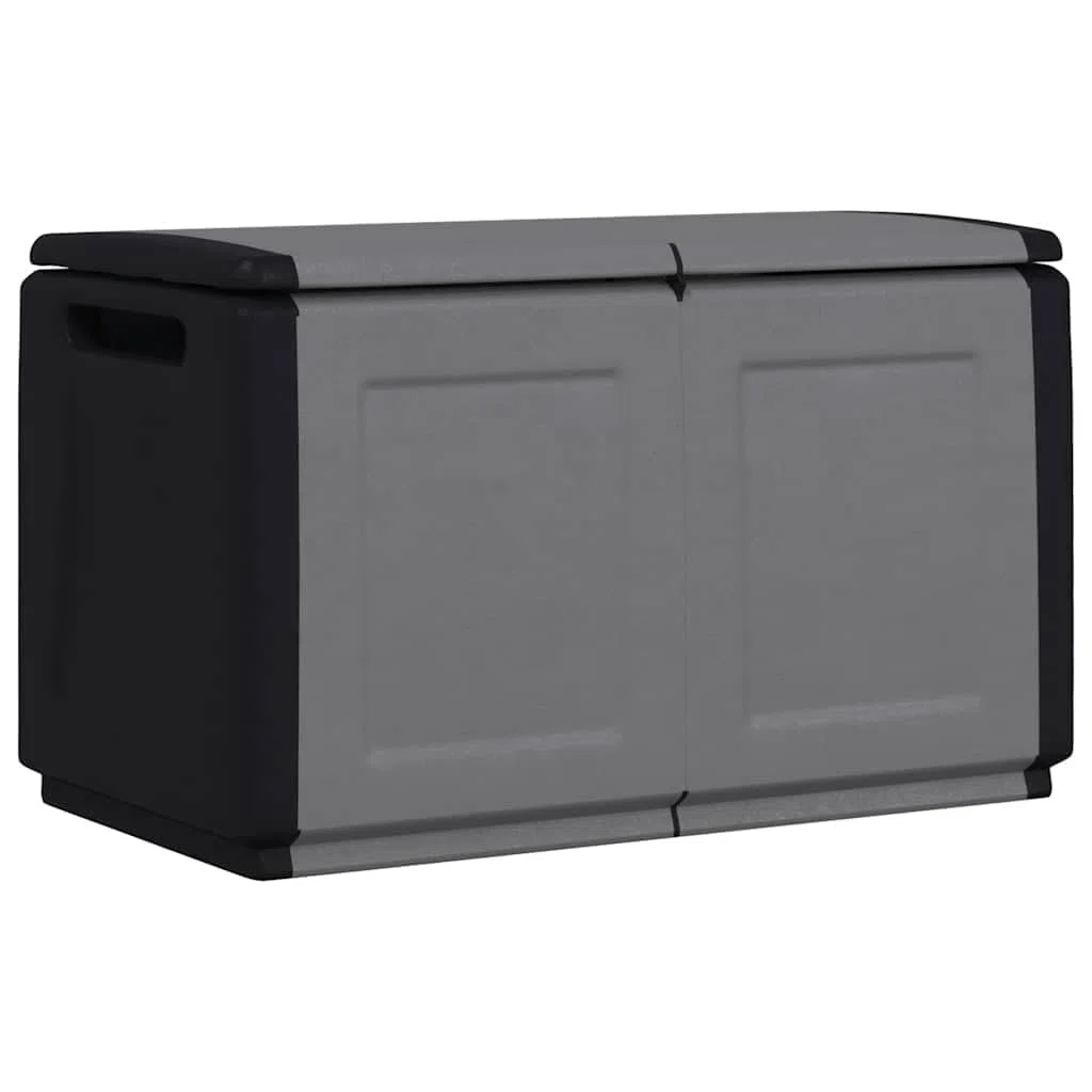 Garten-Aufbewahrungsbox 96x53x57 cm 230 L Dunkelgrau Schwarz Wetterfeste Aufbewahrungsbox für Auflagen und Kissen mit UV-Schutz und Stauraum