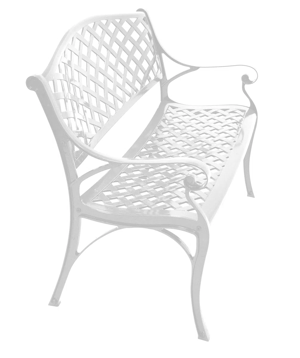 Gartenbank Parkbank OXFORD 2-sitzer aus Aluguss, Farbe weiss, wetterfest