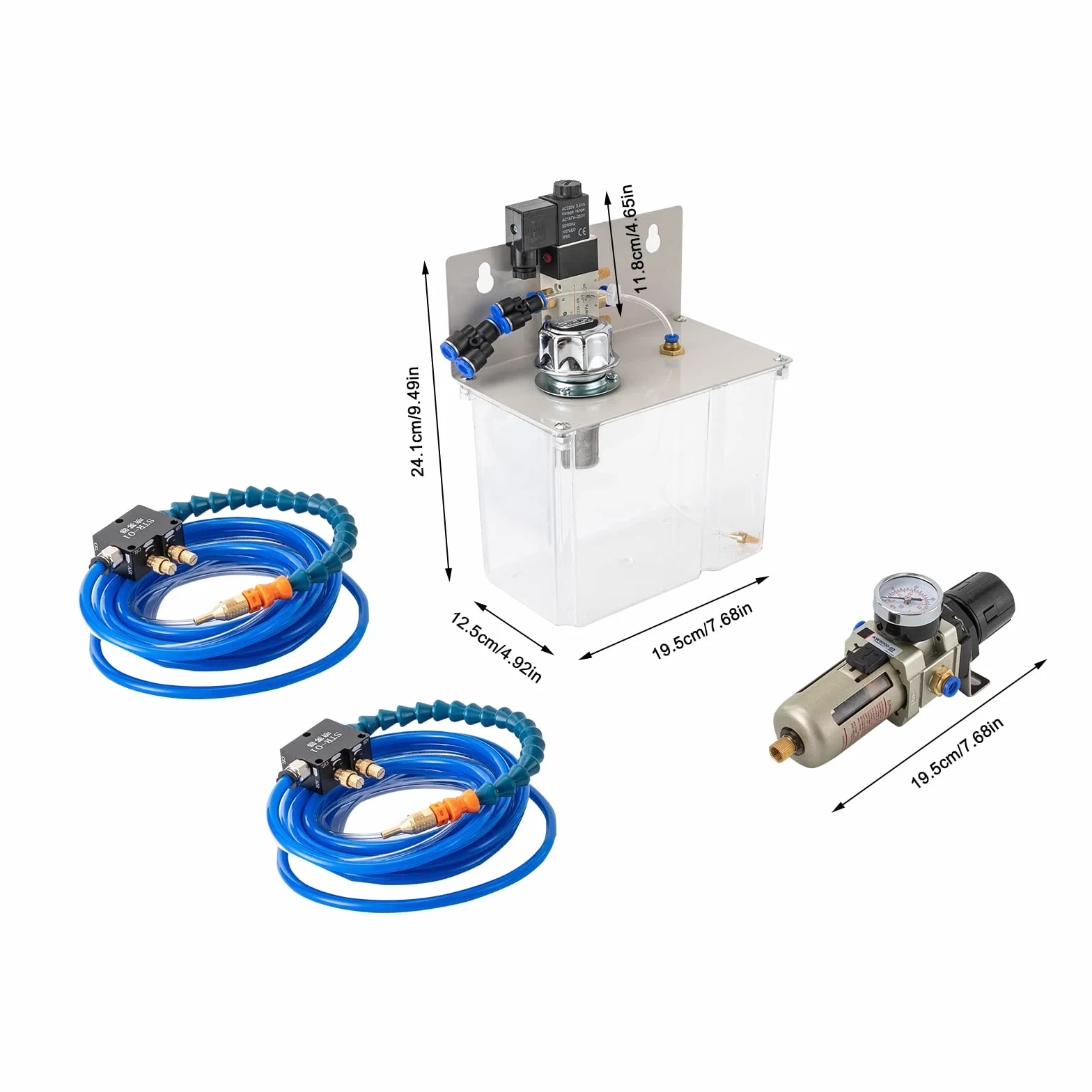 CNC Kühlmittel Sprühsystem, 220V 3L Tank 4m Schlauch Nebel Kühlsystem für Drehmaschine und Bohrmaschine
