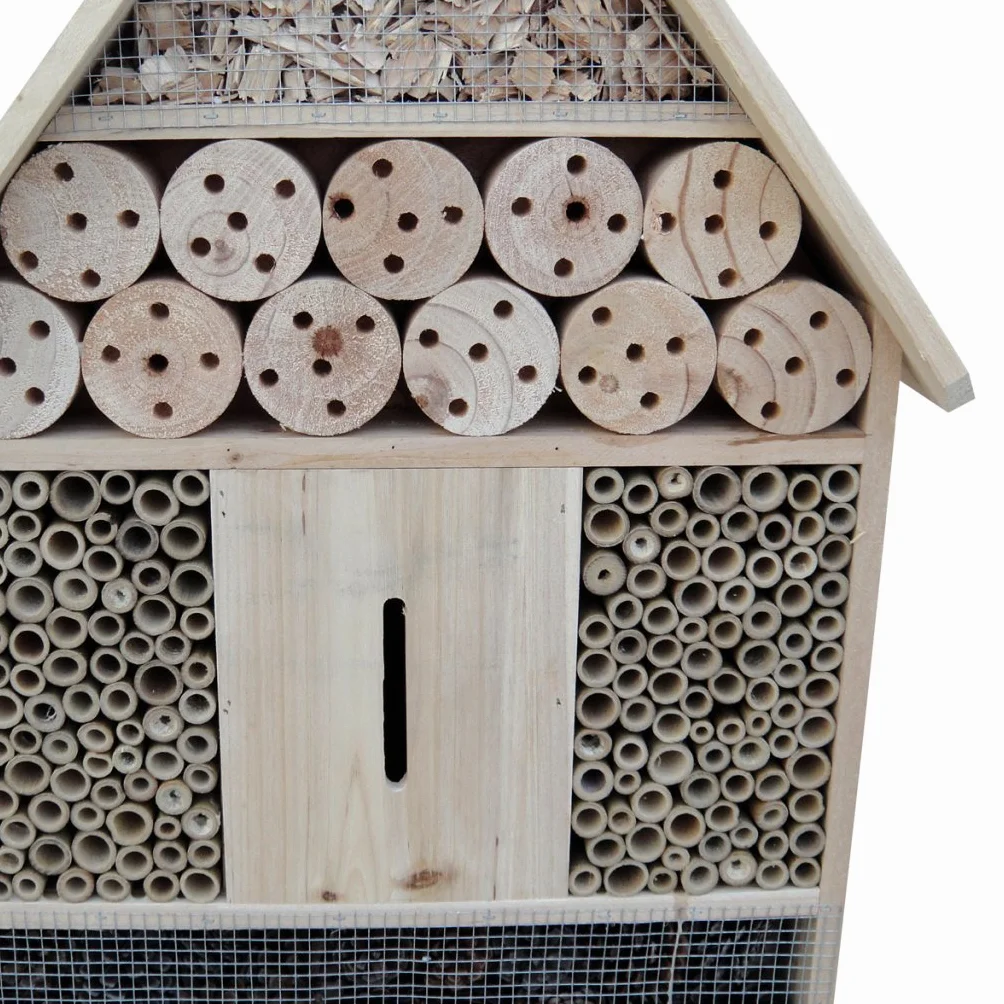 Festnight Groß Insektenhotel Insektenhaus aus Stabiles Holz Insekten Platz 50 x 15 x 100 cm