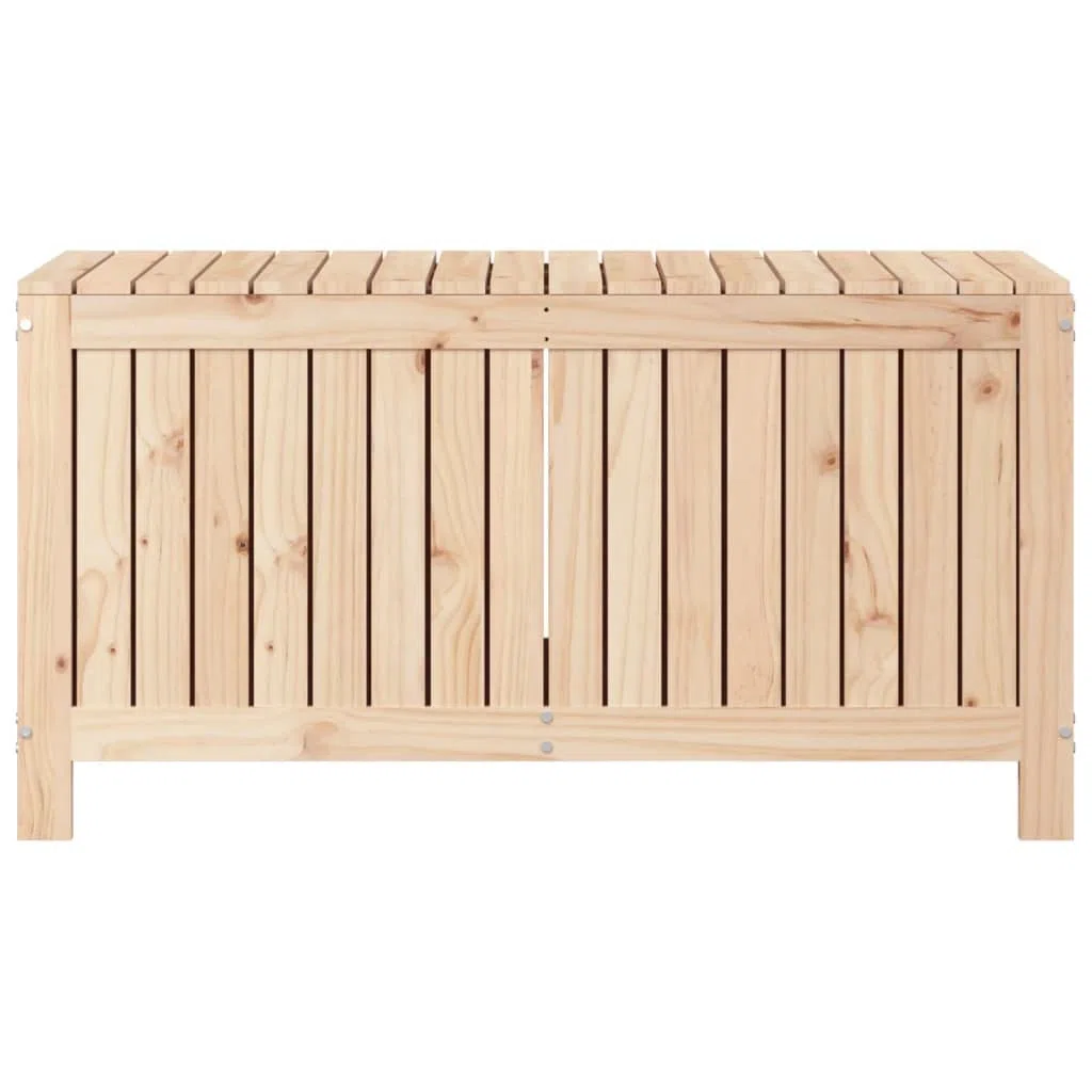 Gartentruhe aus Massivholz Kiefer 115x49x60 cm mit Gasdruckfeder Deckel und Belüftungslatten, Stauraum Box für Garten Geräte und Zubehör, Aufbewahrungslösung