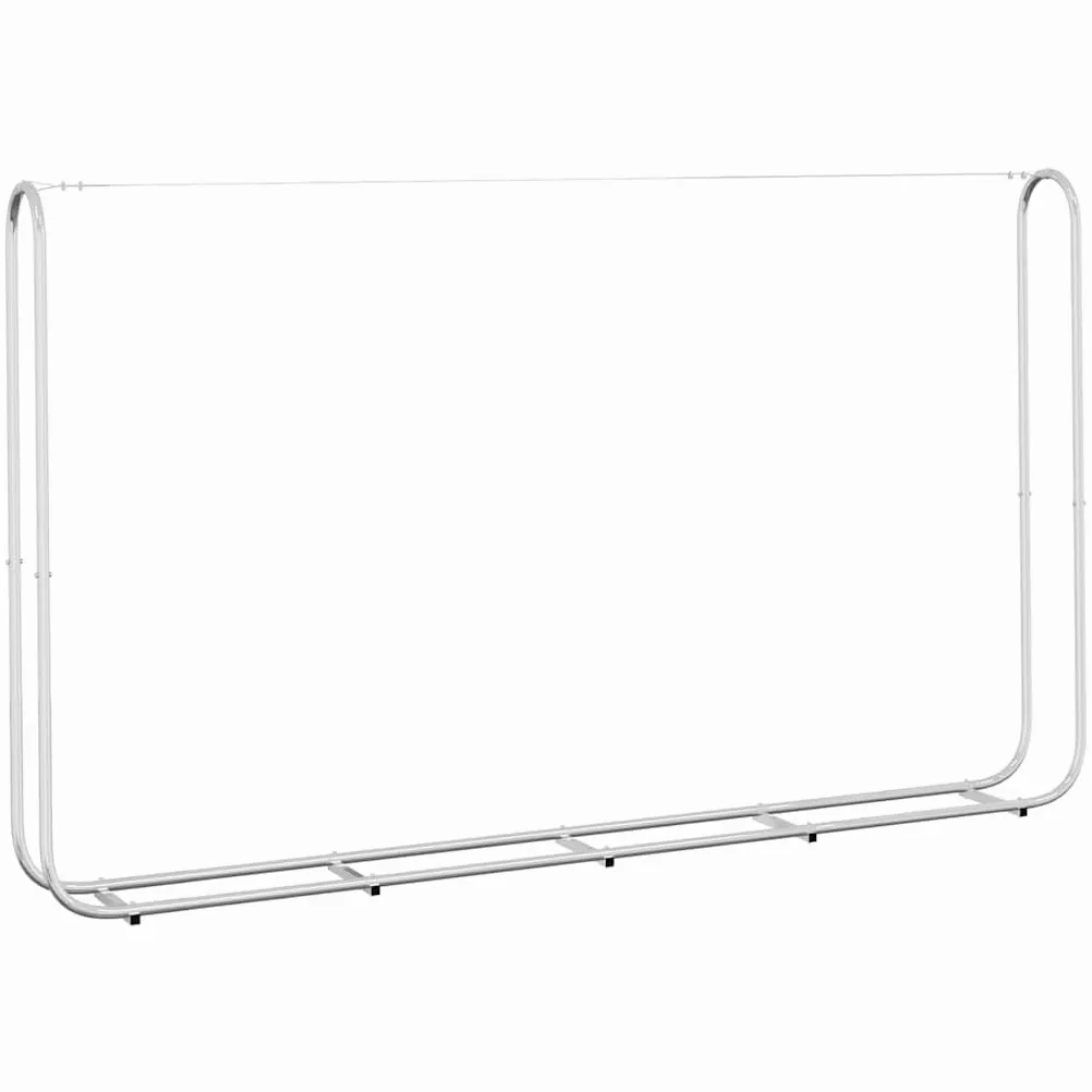 Kaminholzregal aus verzinktem Stahl 250x25x150 cm mit Stahldraht für Brennholz Lagerung im Garten Terrasse und Innenbereich, robust und wetterbeständig für Ofen und Kamin