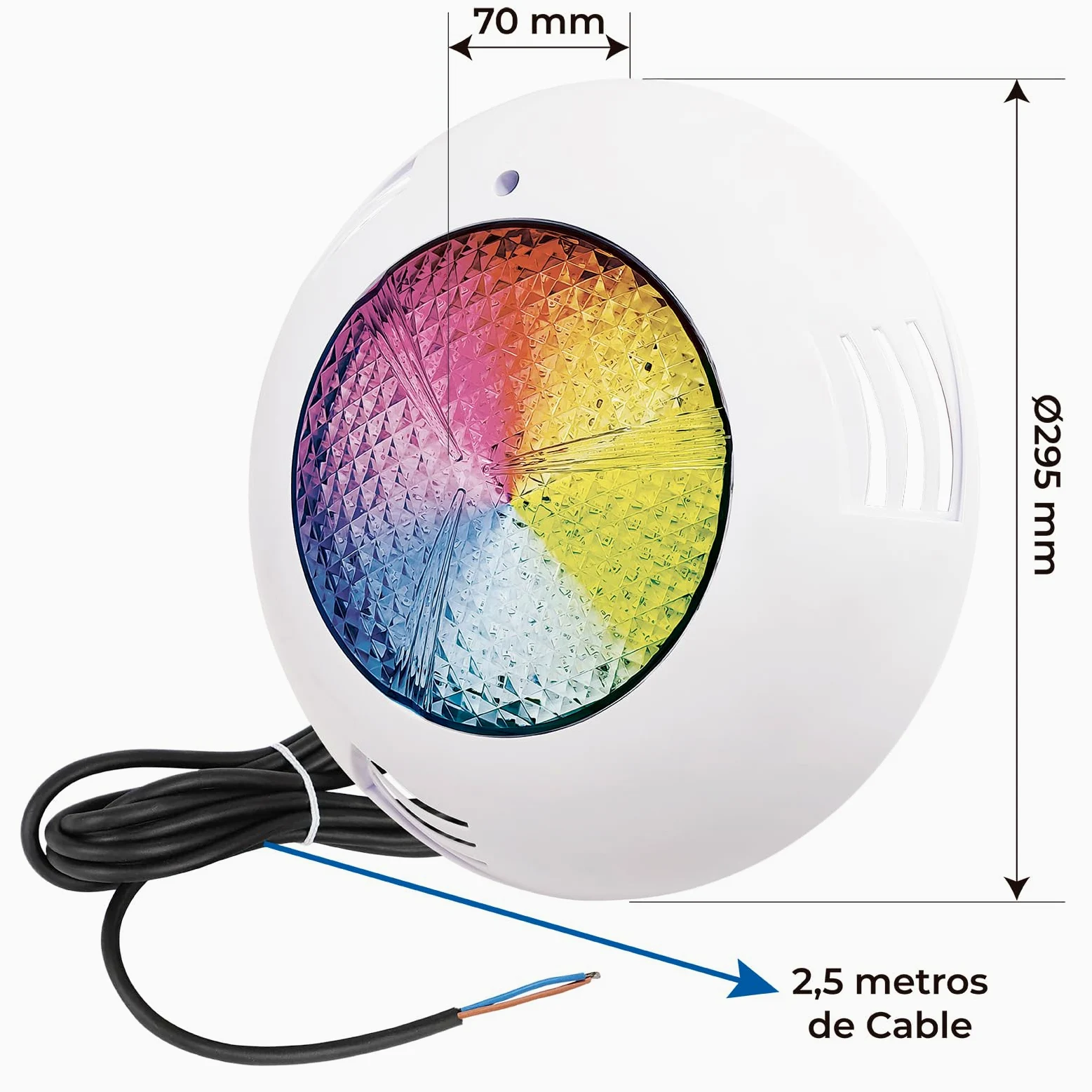 LED ATOMANT 2 LED Poolstrahler 45W RGB IP68 Kabel 2,5m und Fernbedienung