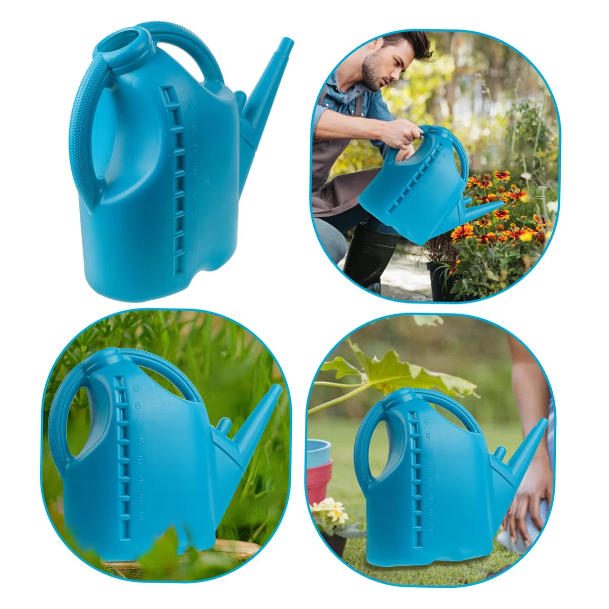 10l Gießkanne aus Kunststoff mit Langem Ausguss für Präzises Gießen | Blau, für Pflanzen und Sukkulenten, Geeignet für Wohnzimmer und Garten