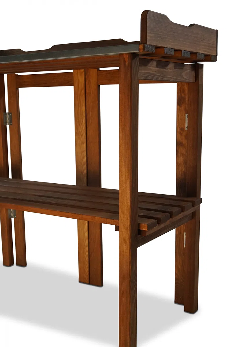 Pflanztisch klappbar mit verzinkter Arbeitsplatte braun B90 x T40 x H86 cm