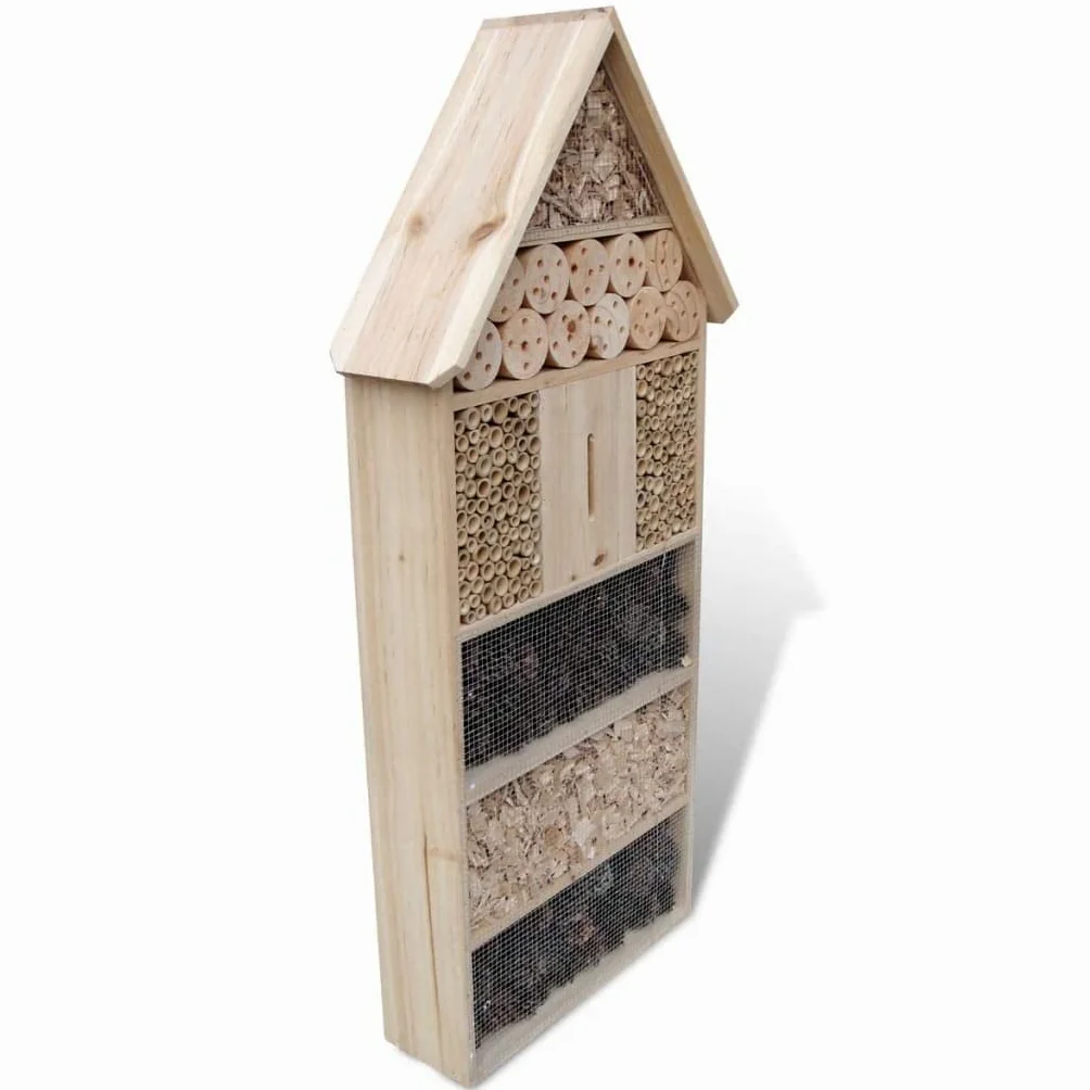 XXL Insektenhotel mit Nisthilfen für Garten, Insektenhotel aus Massivholz, Bienenhotel und Nistkasten für Wildbienen, Florfliegen und Schmetterlinge, 45,5 x 15 x 99 cm