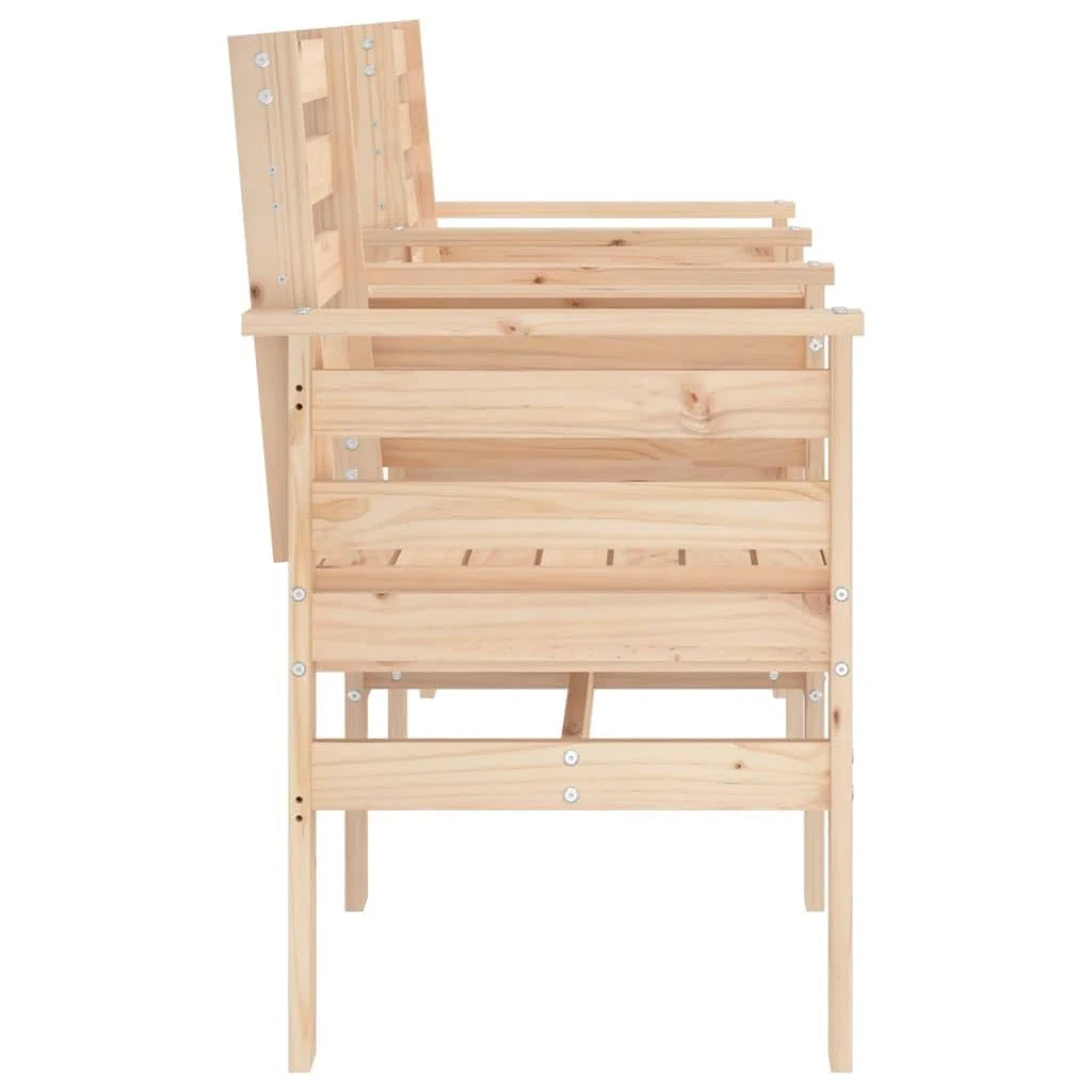 Gartenbank 2-Sitzer aus massivem Kiefernholz mit integriertem Tisch und Ablage, wetterfestes Holz für Terrasse Balkon und Außenbereich, Bequeme Rückenlehne und Armlehnen für entspannte Ruhe