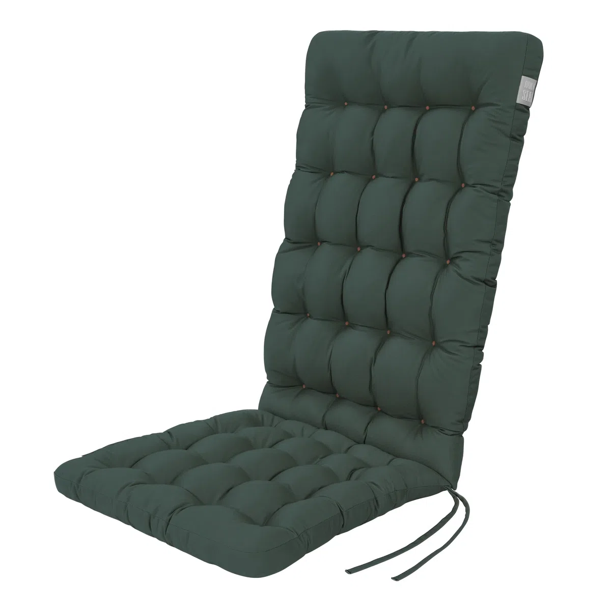 Hochlehner Auflage (1 St.) - Sitzpolster Gartenstuhl - Bequem, Wetterfest, Waschbar bis 95°C, Orthopädisch - Made in Germany (1 Stück - 120x48 cm, Moosgrün)