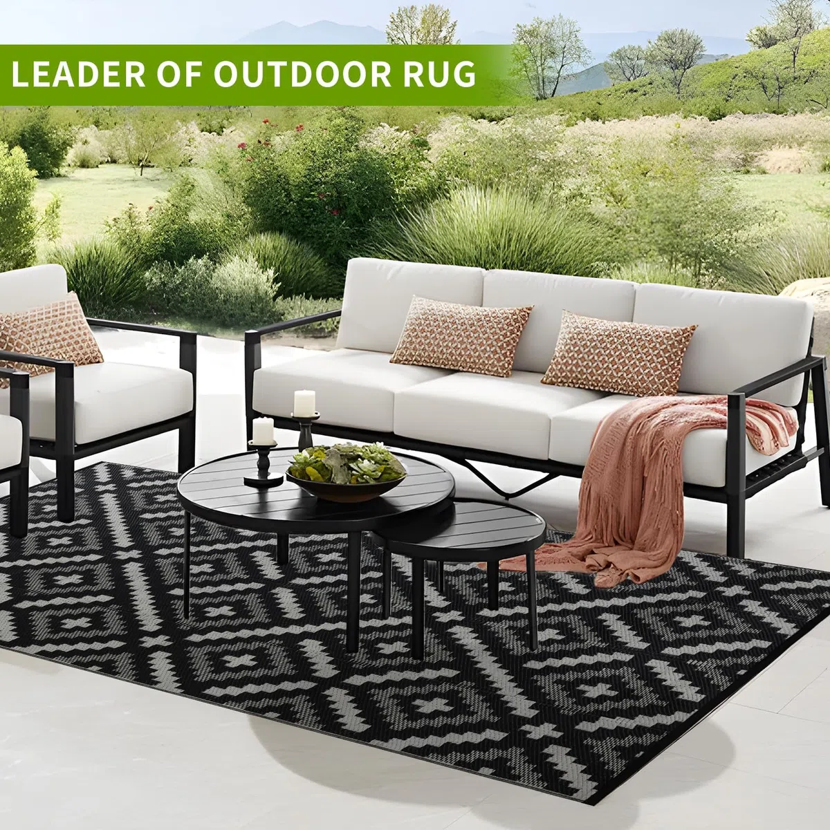 YONILE Waterproof Outdoor Rug 120x180cm, Reversible Outdoor Plastic Straw Rug for Patios Clearance, Carpet RV Mat for Camping Backyard Deck Porch