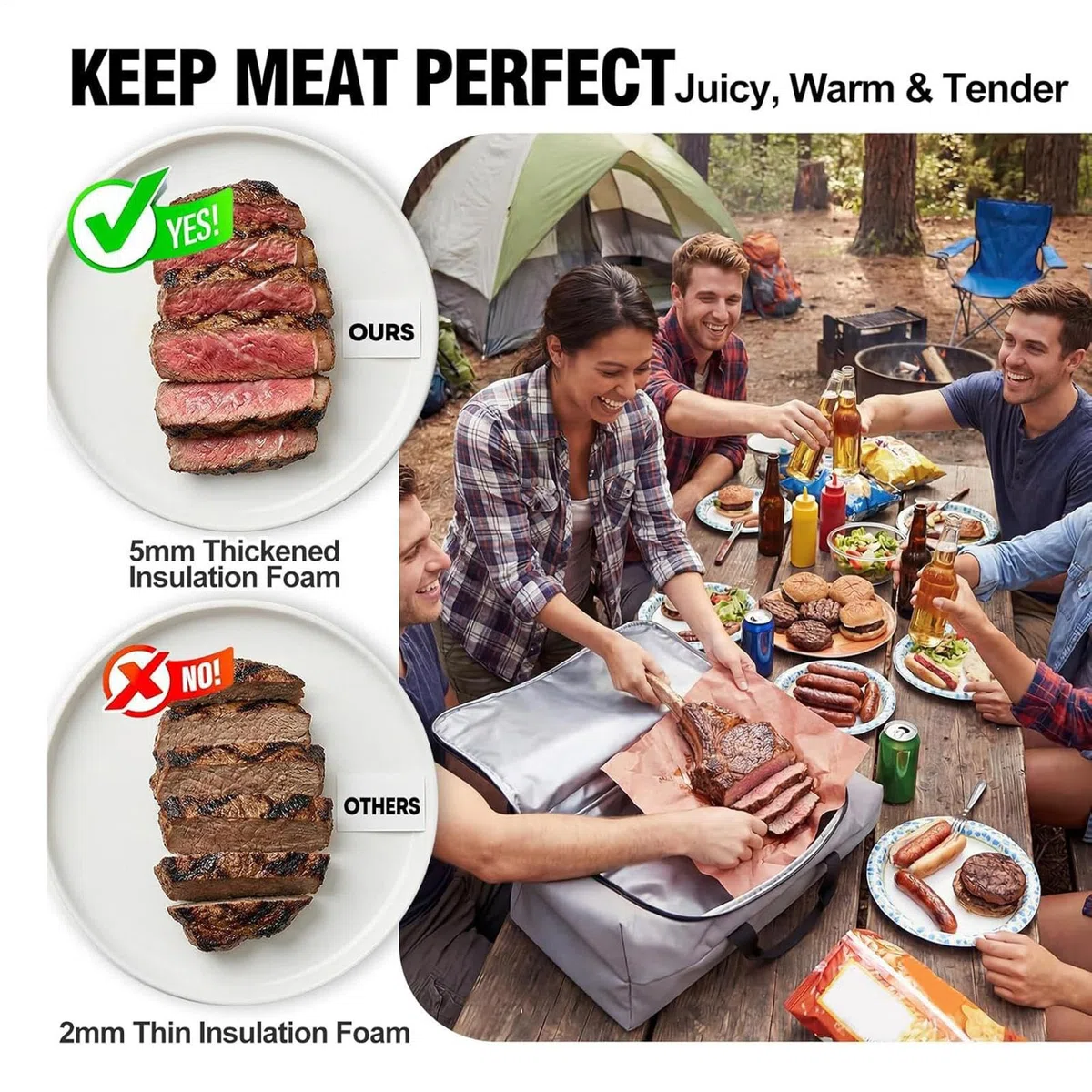 Genérico Grilldecke zum Ablegen von Fleisch, Grillwerkzeug zum Auffangen von Säften, Wärmekarte für Fleisch, für Schweinefleisch, Brust, Camping, Küche, Geburtstag, Mann und Ehemann