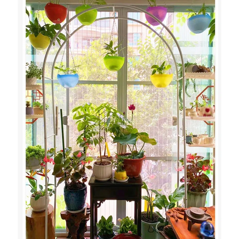 Gartenparty Dekoration - Wetterfester grüner und weißer Rosenbogen für Hochzeit und Geburtstag, verzinktes Metallgeflecht, 280 x 220 cm (110,2 x 86,6 Zoll)