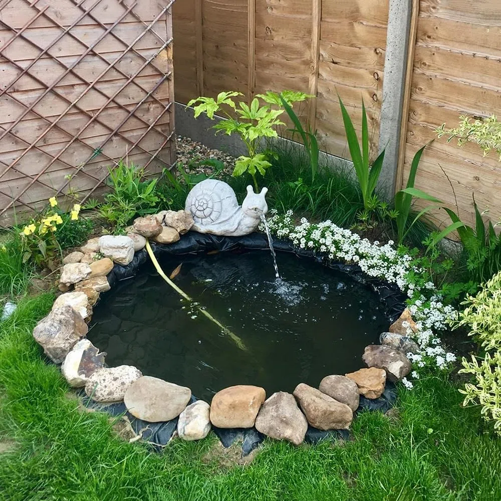 Schwarze, wasserdichte und strapazierfähige Teichfolie für Gartenteiche, 8 x 8,5 m / 26 x 27,5 Fuß