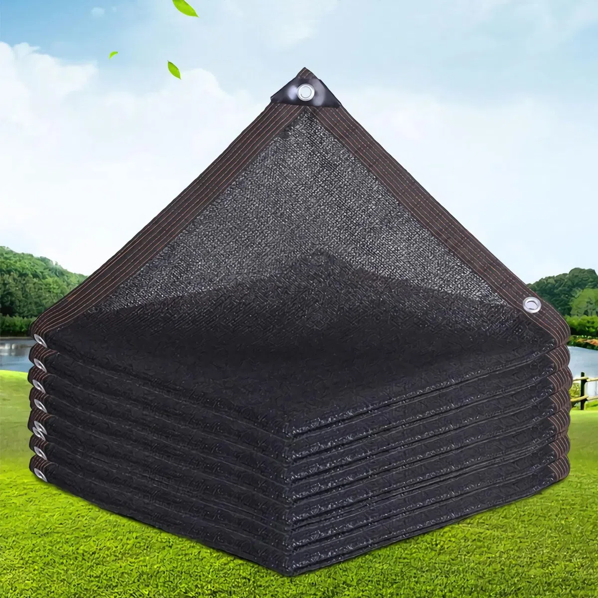 Sonnensegel, Schwarz Schattiernetz,6-Stiche,UV-Schutz-Sichtschutz,65% Sonnenschutznetz, Schattierungsnetz,dür Gewächshaus,Scheune Oder Zwinger,mit Ösen,8x10m