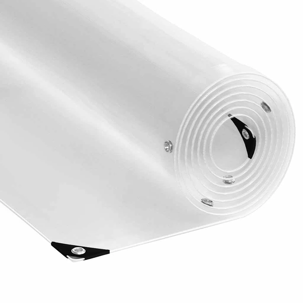 Mangloder Pflanzenabdeckung mit Ösen 2 x 8 m PVC, transparent, 350 g m², 0,29 mm dick, mit Aluminium-Ösen und Nylonseil, für Gewächshaus, Hochbeet, Beet, Pflanzen, Schutz vor Feuchtigkeit und Winter
