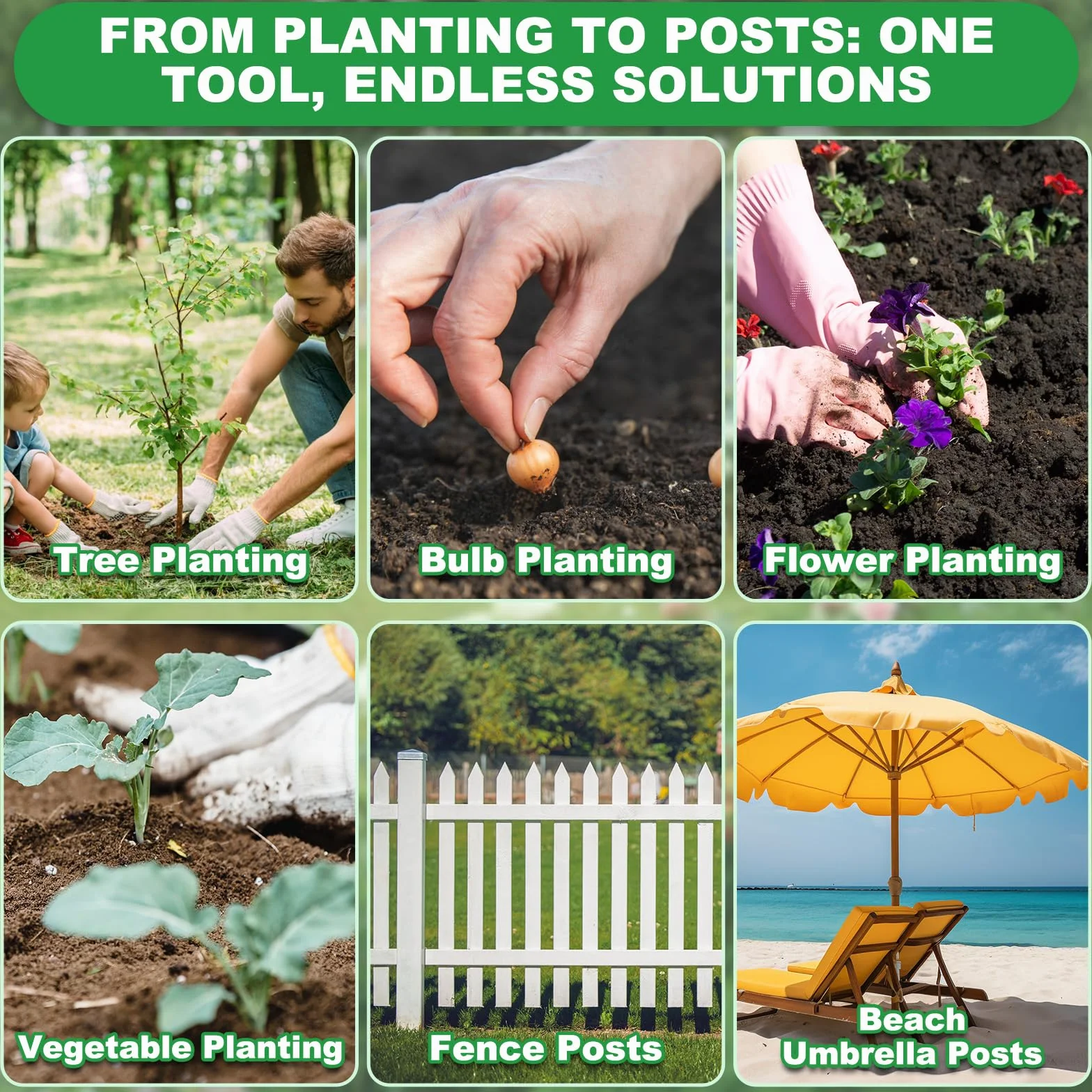 SELEWARE Gartenbohrer Erdbohrer für akkuschrauber - 10.1x81.2cm Robuster Gartenbohrer für den Garten, Passend für Bohrer mit 3/8-Zoll-Sechskantantrieb,Blumenzwiebel-Pflanzwerkzeug,Erdbohrer für Blumen