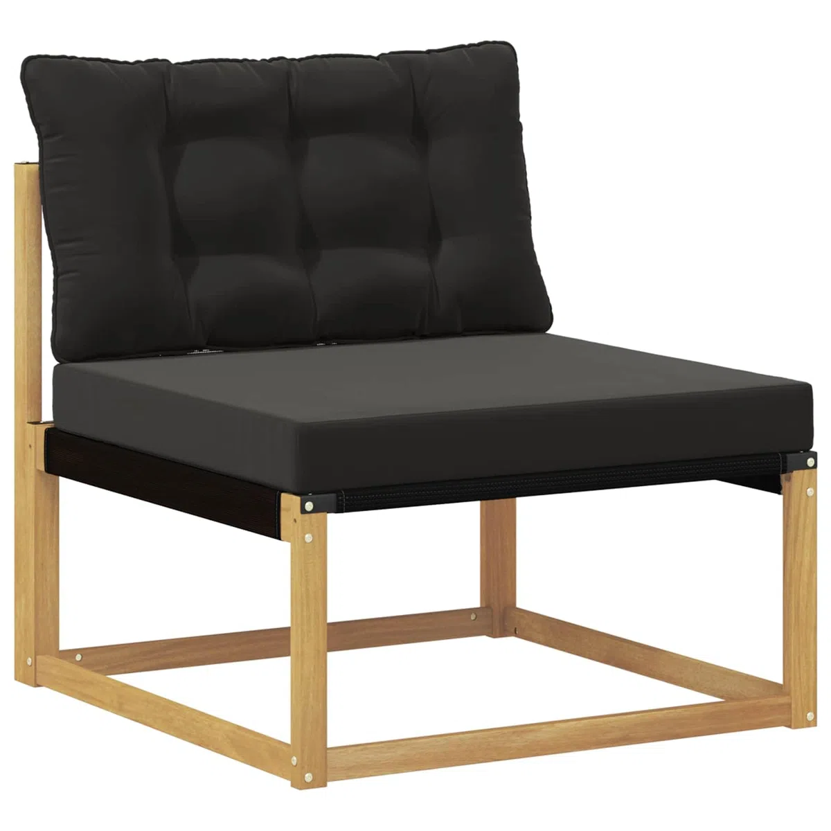 Outdoor-Sofagarnitur 5-teilig Weiß Schwarz wetterfestes Massivholz Möbelset für Garten Balkon Terrasse modulare Sitzgruppe für 4 Personen mit Tisch und Rückenlehnen