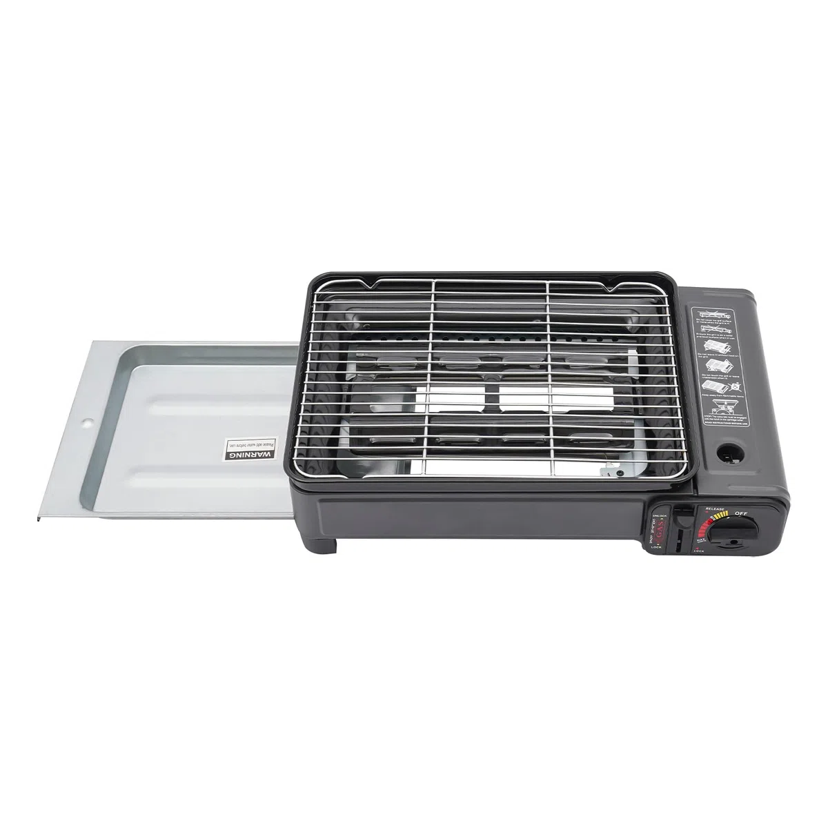 BBQ Barbecue Grill, Tragbarer Camping Gas Grillplatte mit Grillnetz, Tischgrill Campinggrill Picknickgrill, für Picknick, Garten, Terrasse, Camping, Reisen