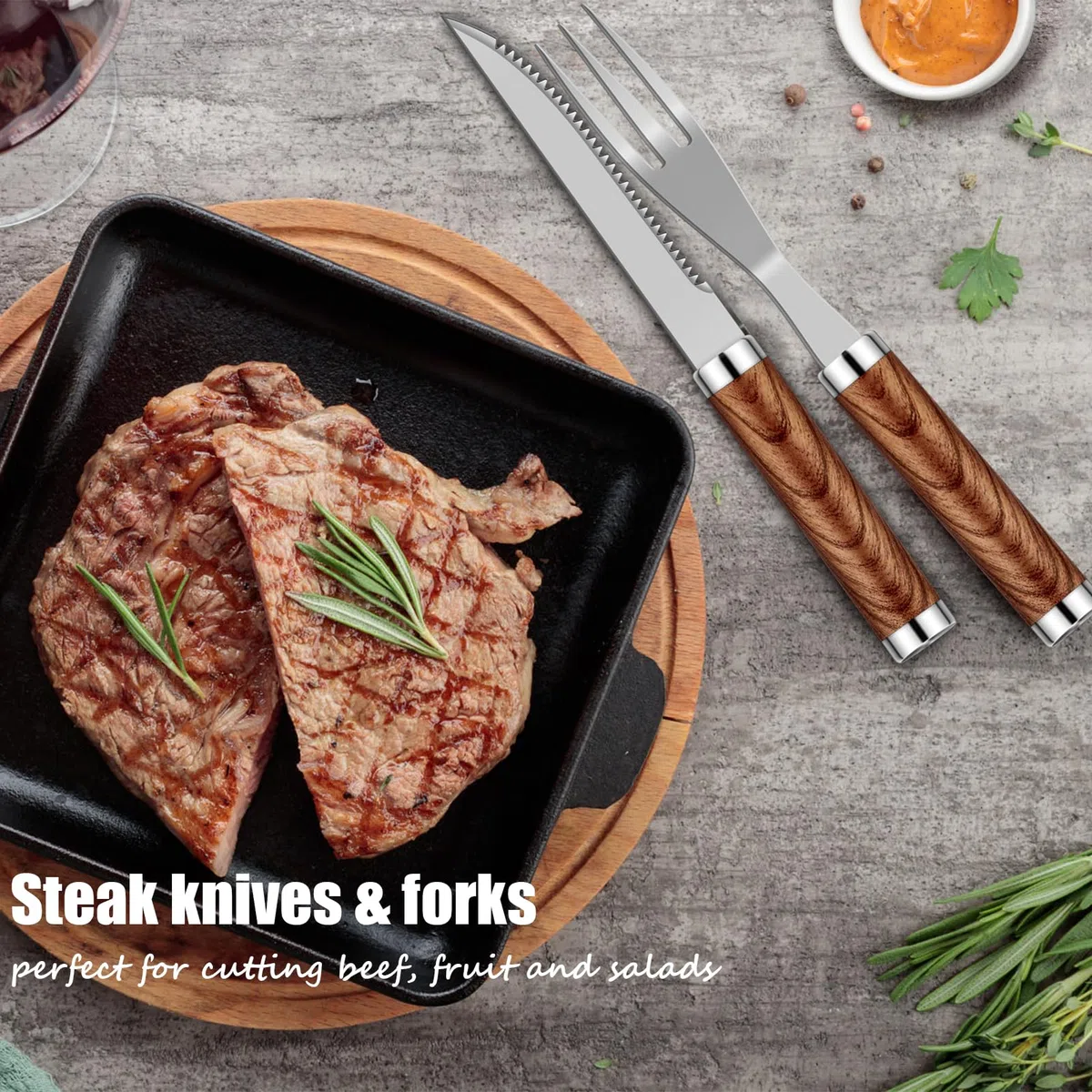 RINPIR 35pcs Grillwerkzeuge Geschenk-Set mit Schere für Männer Geburtstag Braun | Edelstahl-Grill-Zubehör-Set für den Vatertag, professionelle Grillutensilien mit Aluminiumkoffer für Outdoor-Camping