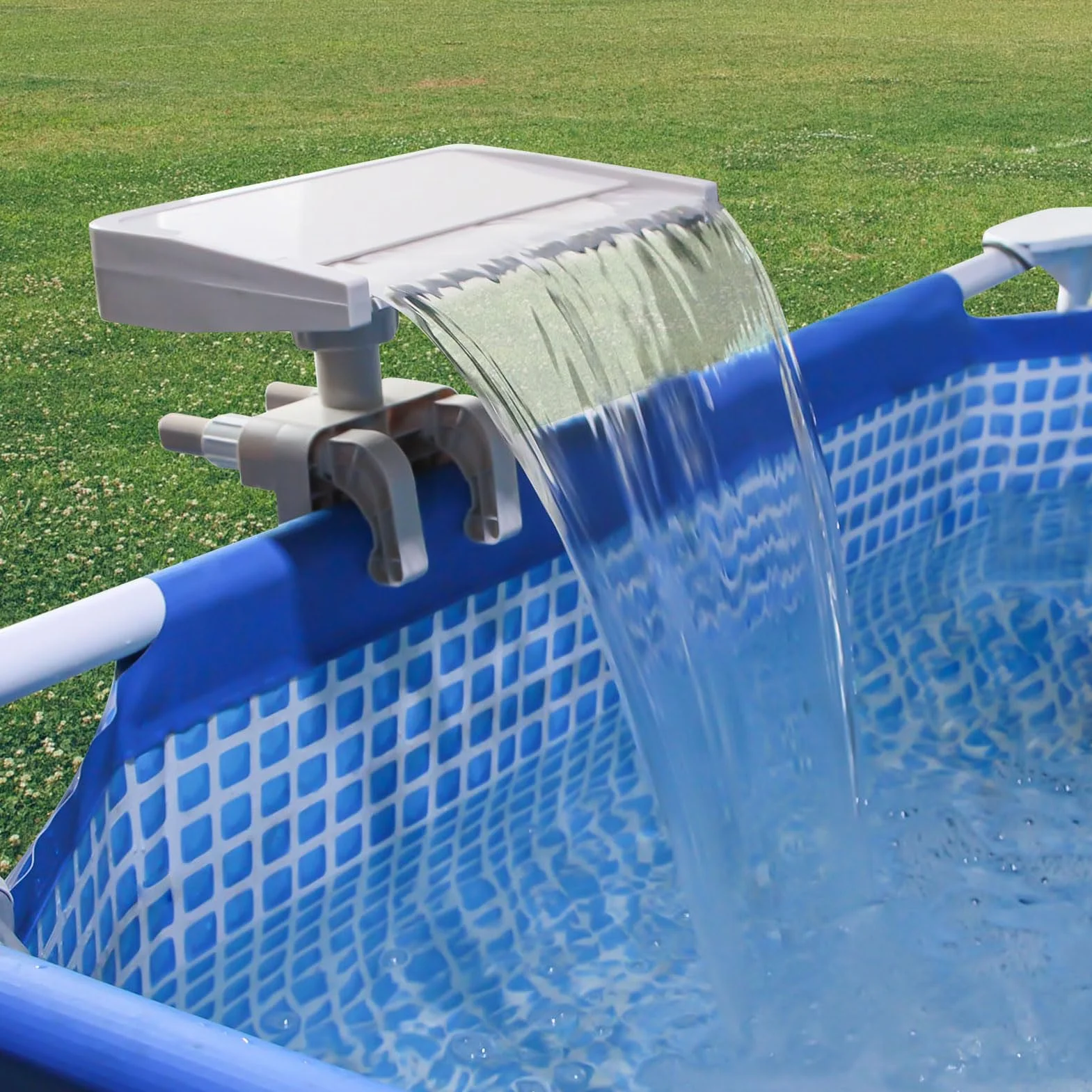 Gonetre Für Pool-Wasserfälle, Wasserfall-Poolbrunnen, abnehmbare, tragbare Halterung, separate Düsen, entspannender Wasserfall, oberirdischer Poolbrunnen, Überlauf, Befestigung aus