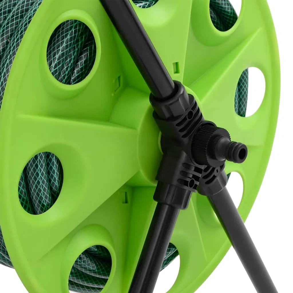 Schlauchwagen mit Schlauchanschluss Set 0,5 Zoll 30 m PVC Grün für Garten Schlauchtrommel Schlauchaufroller platzsparende mobile Aufbewahrung Ordnungssystem