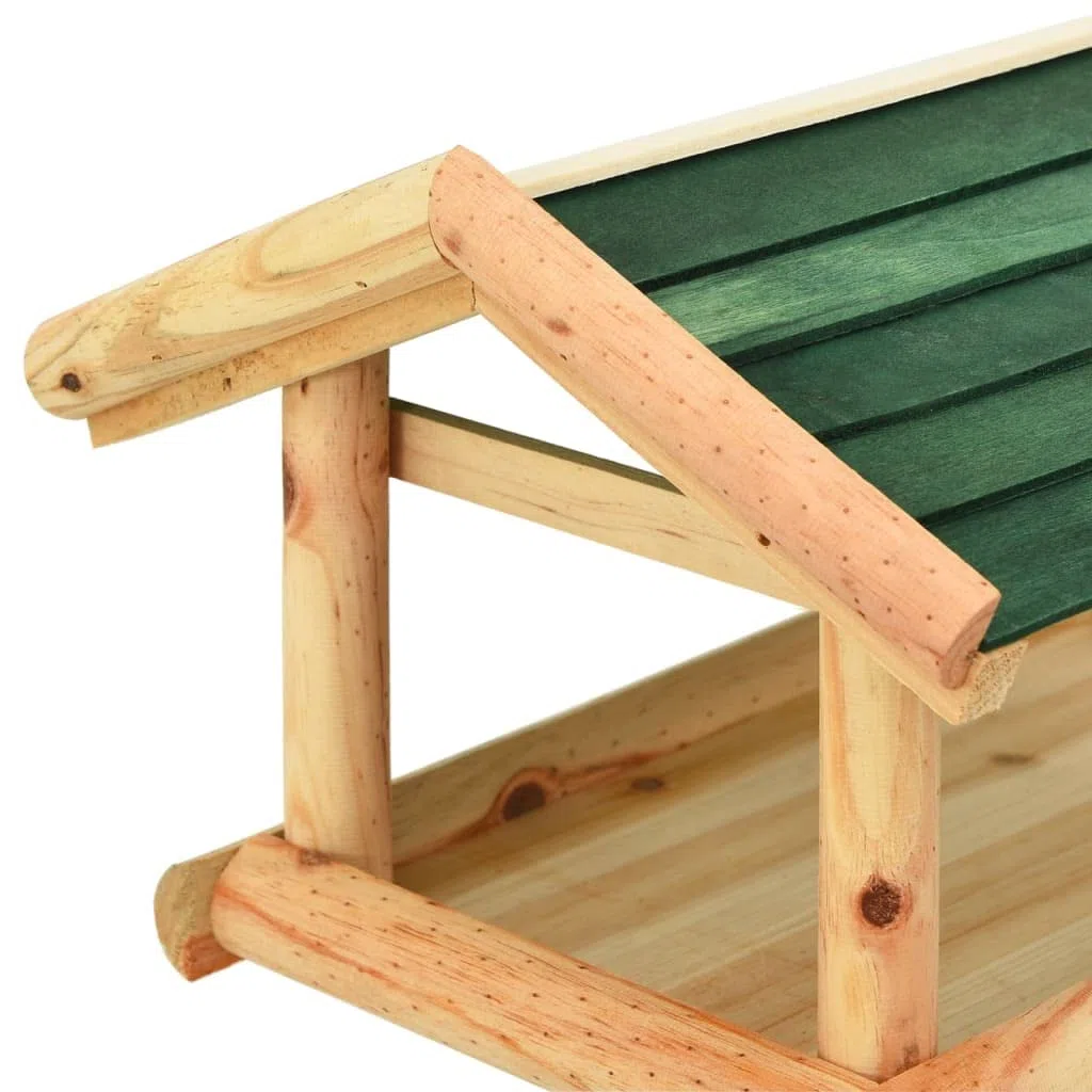 Vogelhäuschen mit Ständer aus massivem Tannenholz 37x28x100 cm Vogel Futterhaus mit Plattform Dach für Futterstation im Garten und Balkon