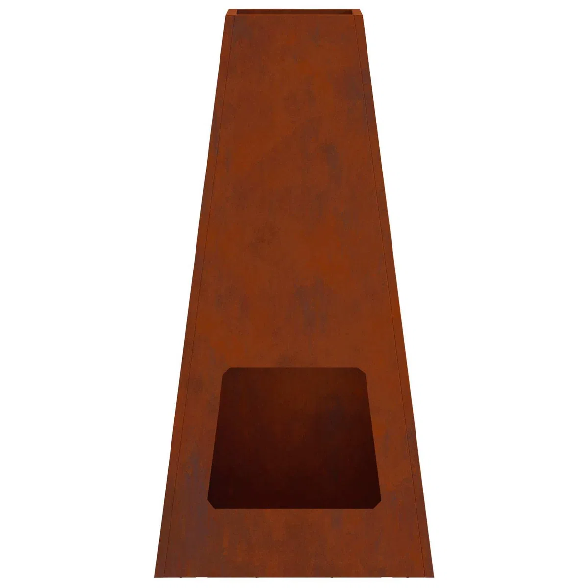Feuerstelle Braun aus Wetterfeststahl 50 x 35 x 100 cm, kamin ofen feuerstelle schornstein optik für terrasse garten haus, outdoor wärme und deko