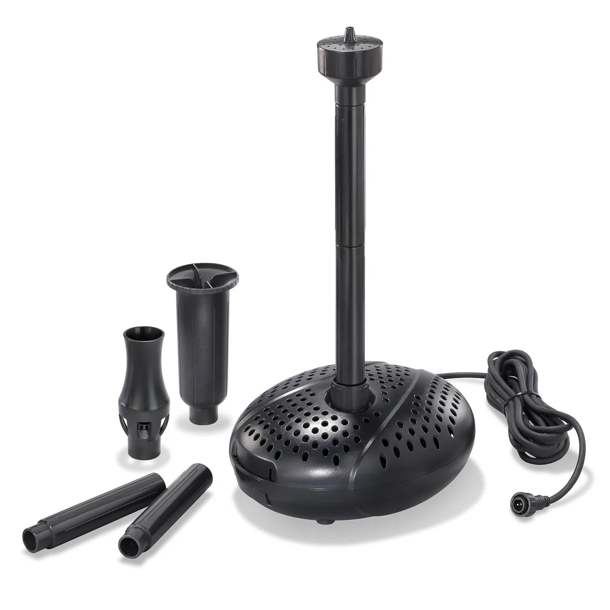 esotec Teichpumpe mit Sprinklerset, Springbrunnenpumpe, Wasserspiel Pumpe, Solarbrunnen Pumpe 2500 l/h 12-18 VDC IP68 außen 101997