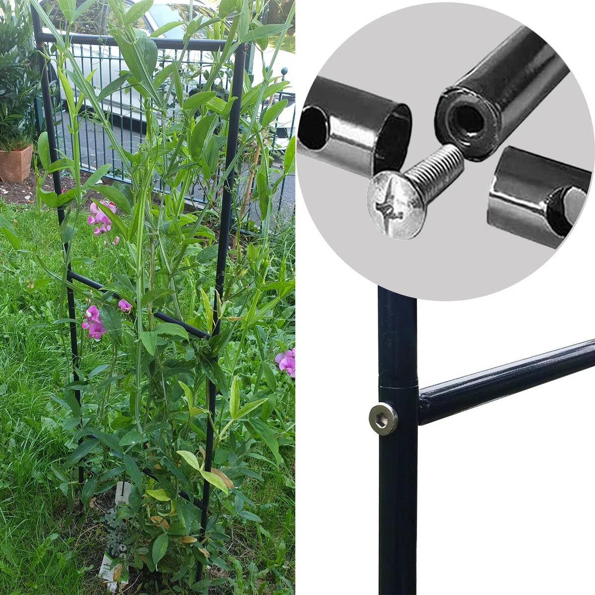 Metall Garten Rankgitter 200/220/230cm Groß Birnenform Rose Unterstützung Hochzeit Party Brautkleidung Abschlussball Garten Blume Rankgitter - Weiß Größe:B 2,0m x H 2,0m x T 0,4m