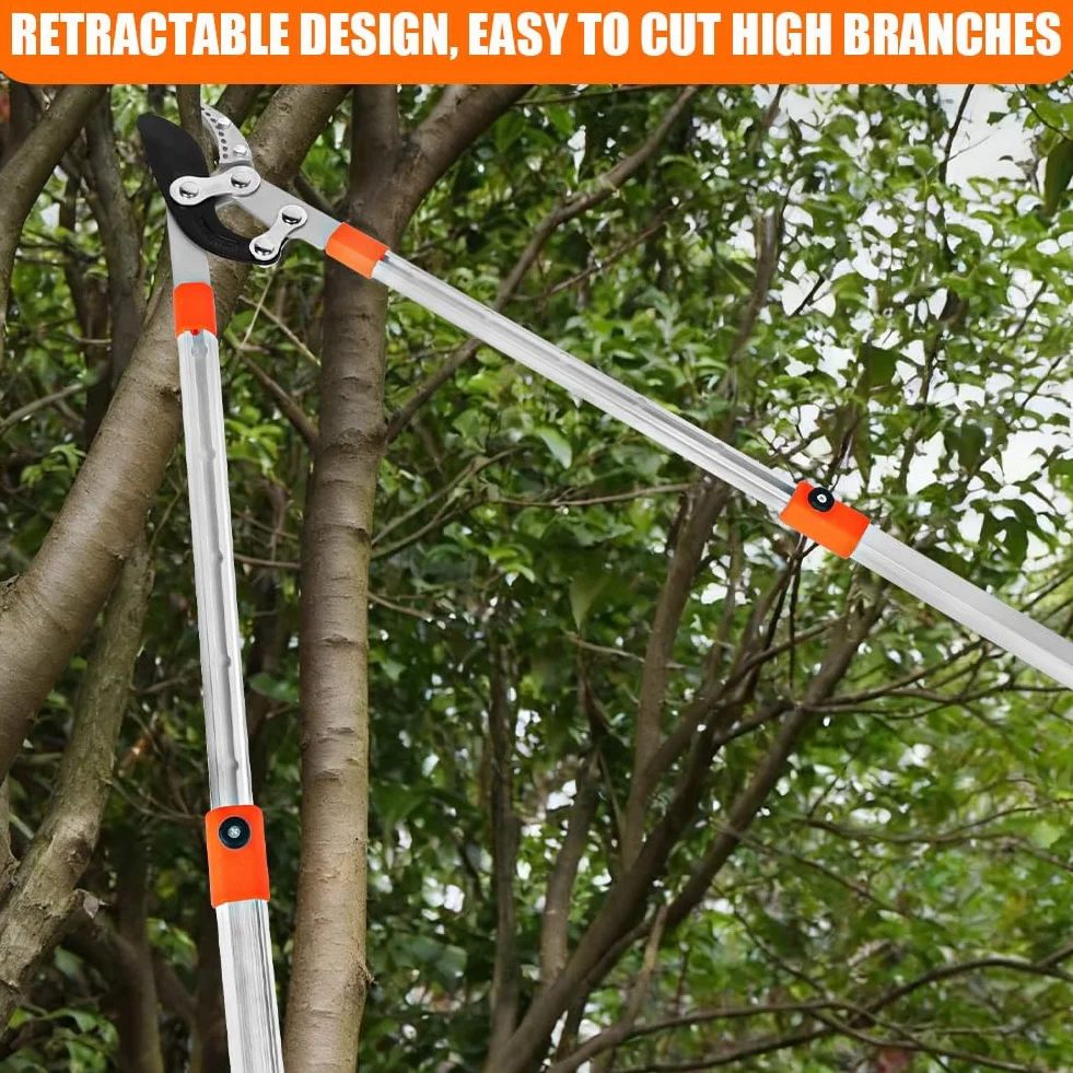 Teleskop Astschere, 69-107cm Astschere, Gartenschere mit Scharfe SK5-legierter Klinge, Maximale Öffnung 100mm, Baumschere Teleskop, Professionelle Gartengeräte Heckenschere für Dicke Äste