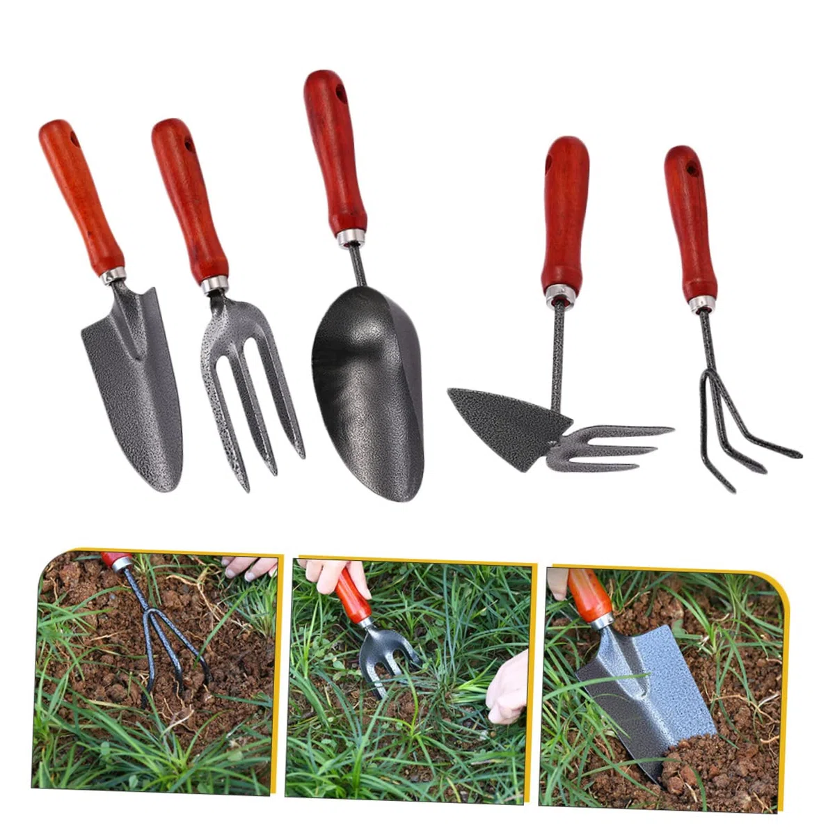 Toddmomy 2 Sätze Gartenwerkzeugset Teilig für Pflanzenpflege Robuste Schaufeln und Rechen Ergonomische für Effizientes Arbeiten im Freien für Gemüseanbau und Blumenpflege