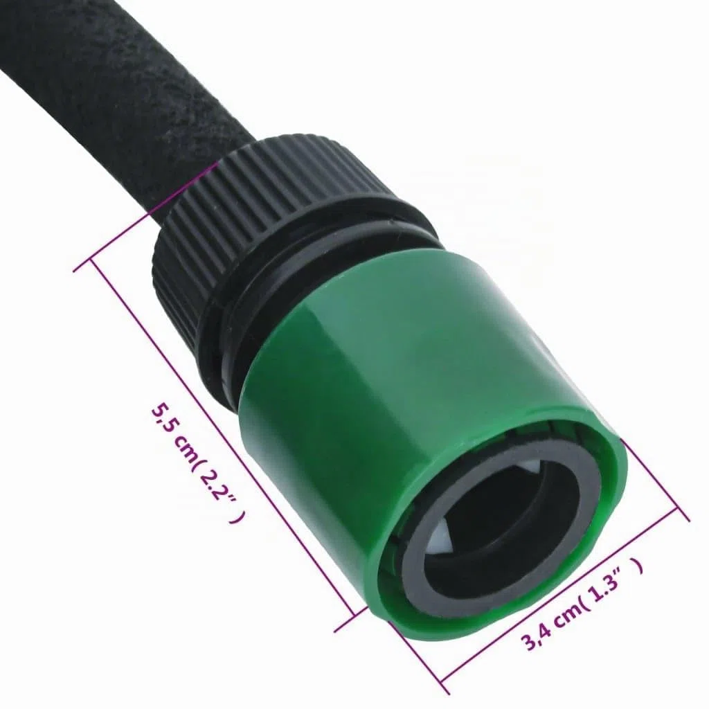 vidaXL Tropfschlauch, Bewässerungsschlauch mit Zubehör für Garten, Gartenschlauch für Bewässerung, Wasserschlauch Schlauch, Schwarz 0,6" 100m Gummi