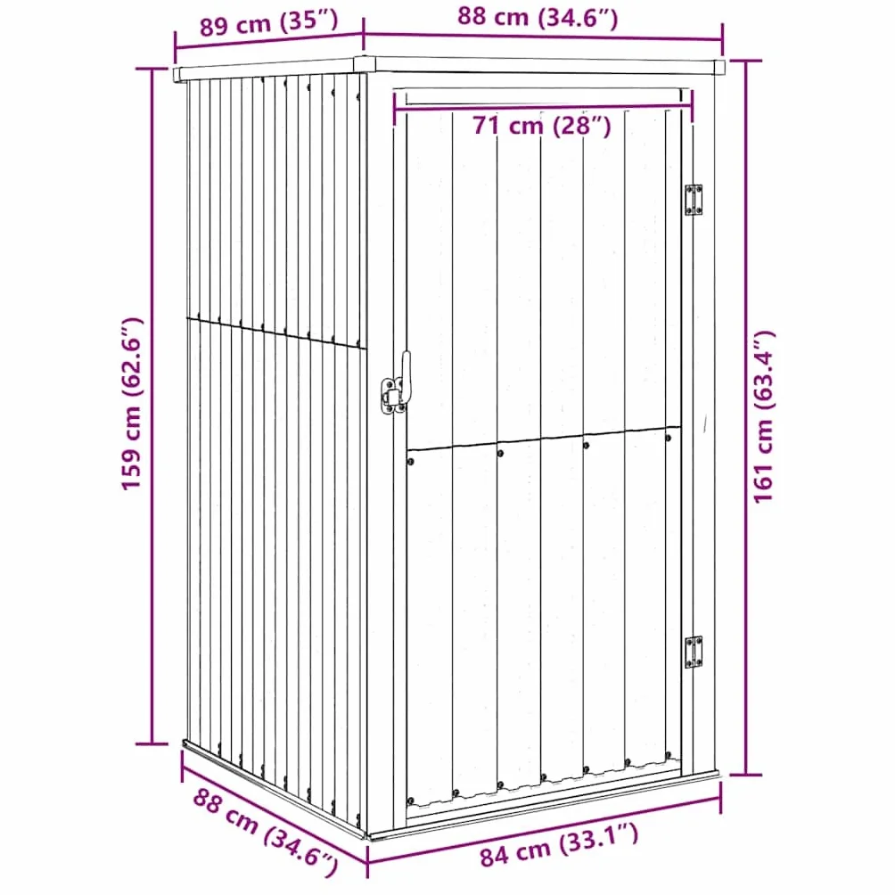 vidaXL Gerätehaus Geräteschuppen Gartenhaus Gartenschuppen Schuppen Lagerschuppen Werkzeugschuppen Grau 88x89x161cm Verzinkter Stahl