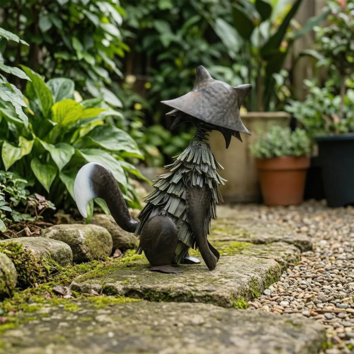 rockible Metall-Figur aus Metall Wetterfest Metallfuchs Dekorativ Fuchsfigur aus für Gartenliebhaber, Terrasse, Vorgarten