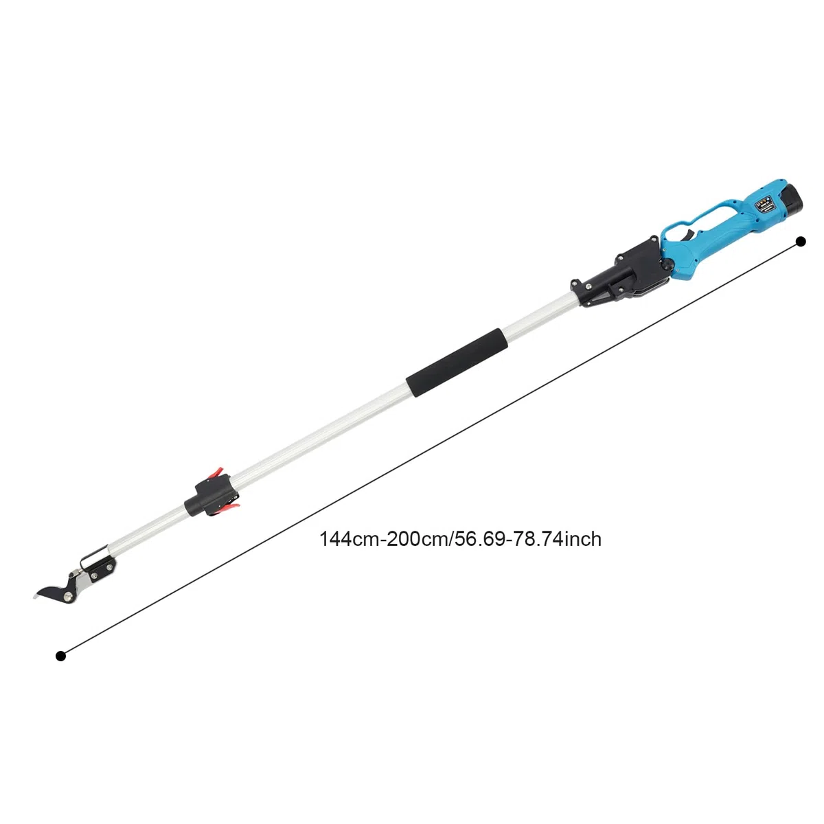 Akku Astschere Teleskop 1,44-2M Klingen Heckenschere mit Sicherheitsvorrichtung 0-25mm Schnittbereich Heckenschneider Elektrisch Gartenschere freischneider für Baum Strauch Hecken