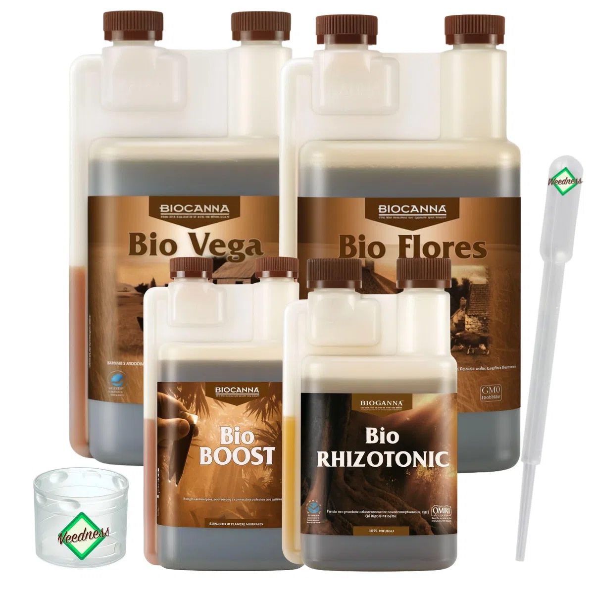 Weedness Canna Bio Flores Set - Grow Anbau Indoor & Outdoor Tomaten Naturdünger NPK Orchideen Bio Bonsai Organischer