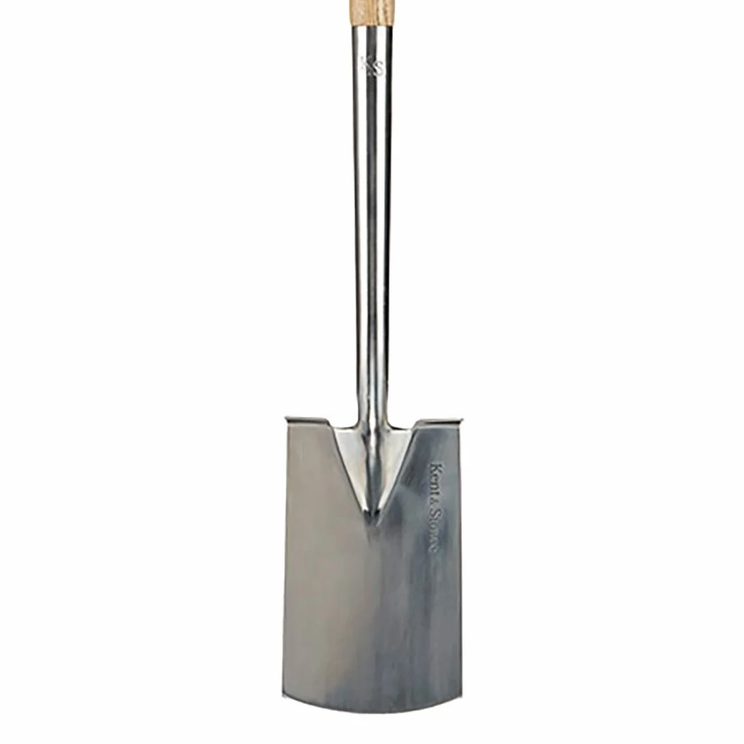Kent & Stowe Beetspaten – Profi-Spaten aus Edelstahl, für die Verwendung im Beet, Gartenspaten mit Stiel aus Eschenholz, Länge: 104 cm