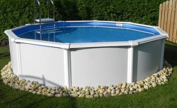 Stahlwandbecken "Kreta" rund 450 x 120 cm inkl. Skimmer/breiter Handlauf