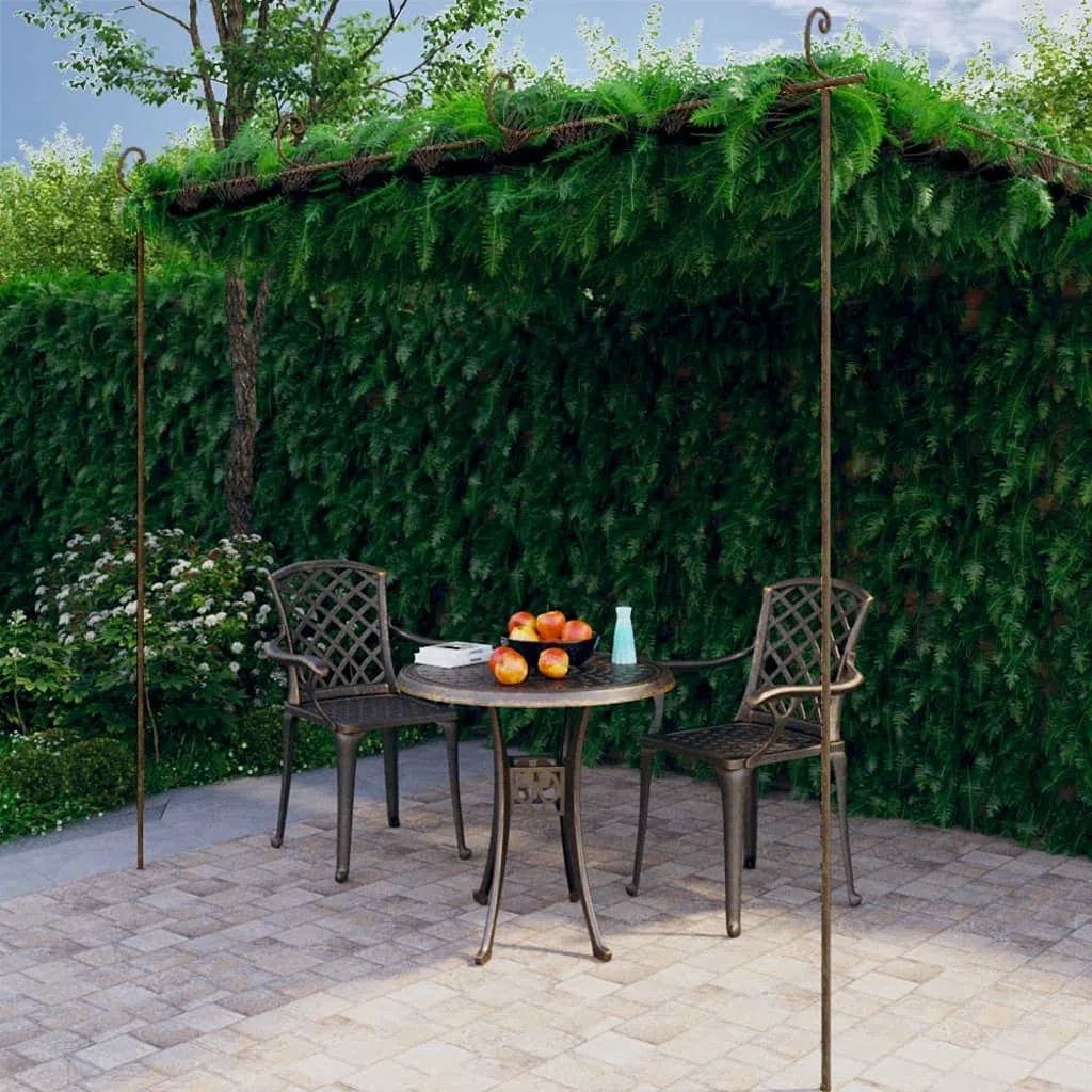 Schmiedeeisen Pergola 4x3x2,5 m für Rosen und Kletterpflanzen, Rankhilfe aus Eisen für Garten, Terrasse oder Innenhof, romantische Ornamente für schattigen Platz im Sommer