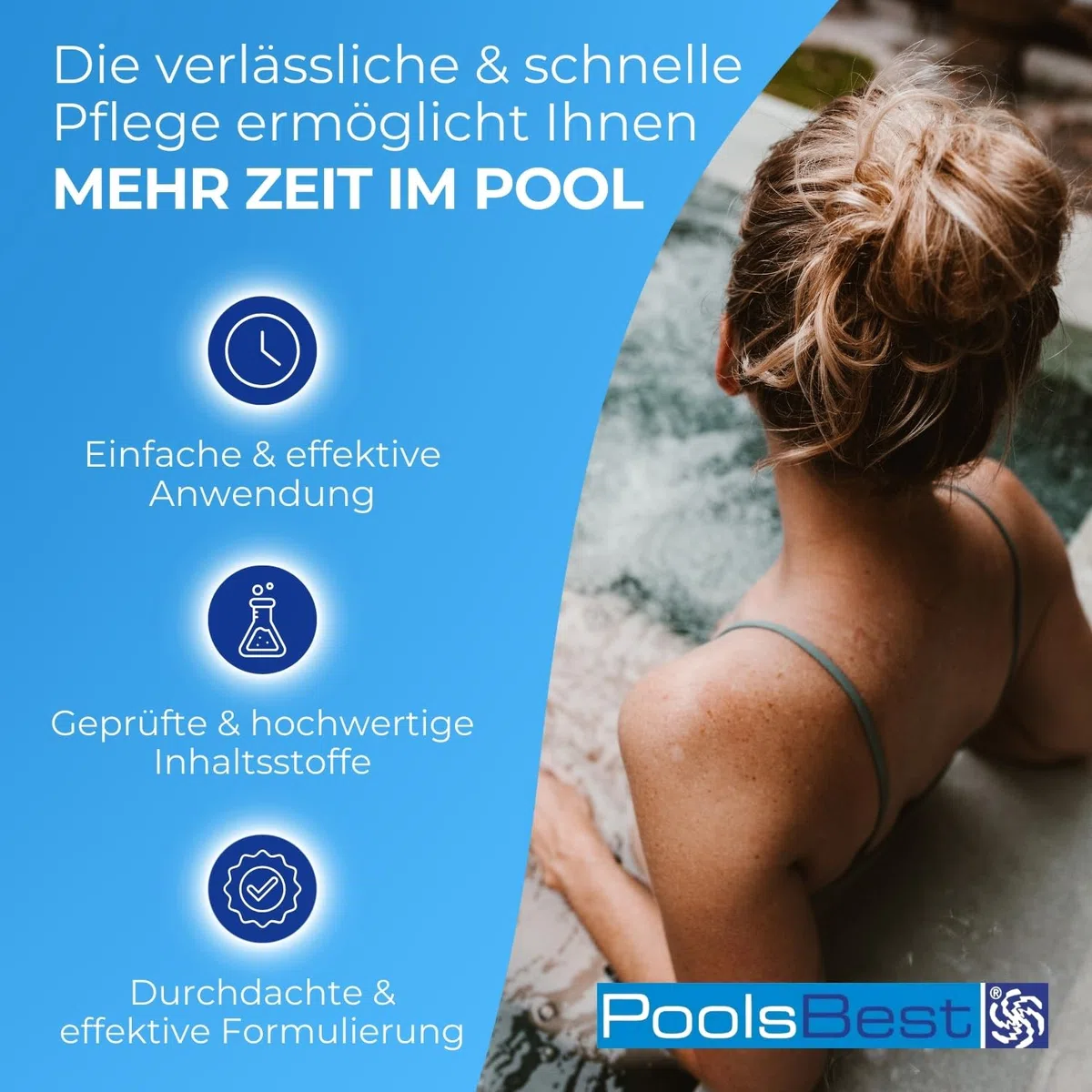 PoolsBest Randreiniger Super 1L I hochkonzentrierter Pool Randreiniger I materialschonender Oberflächenreiniger I alkalischer Reiniger auch für Whirlpool & Planschbecken