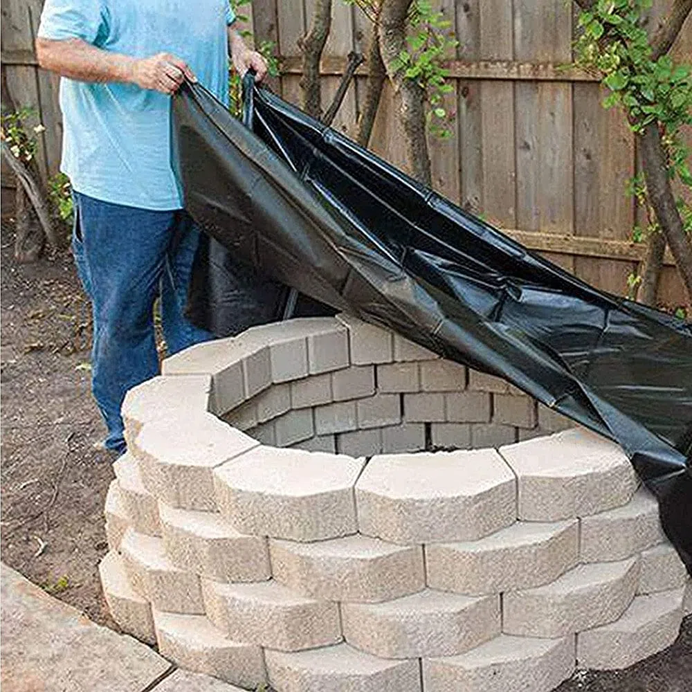 Schwarze Teichfolie, 8 x 8 m, Gummi, wasserdichte Membran für Teiche, reißfest und langlebig, vorgeschnitten