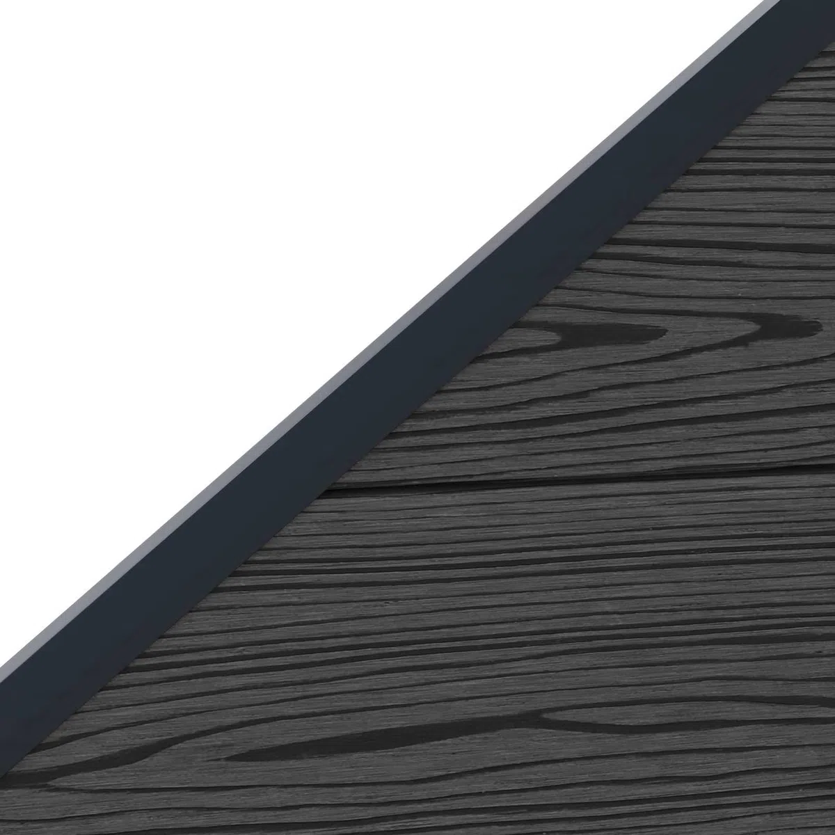 Zaunelement WPC und Aluminium Schwarz, wetterbeständiges Zaunfeld mit Holzmaserung, 95x180 cm, stabiles Gartenzaun Paneel für Sichtschutz, Trennwand, Terrasse und Vorgarten