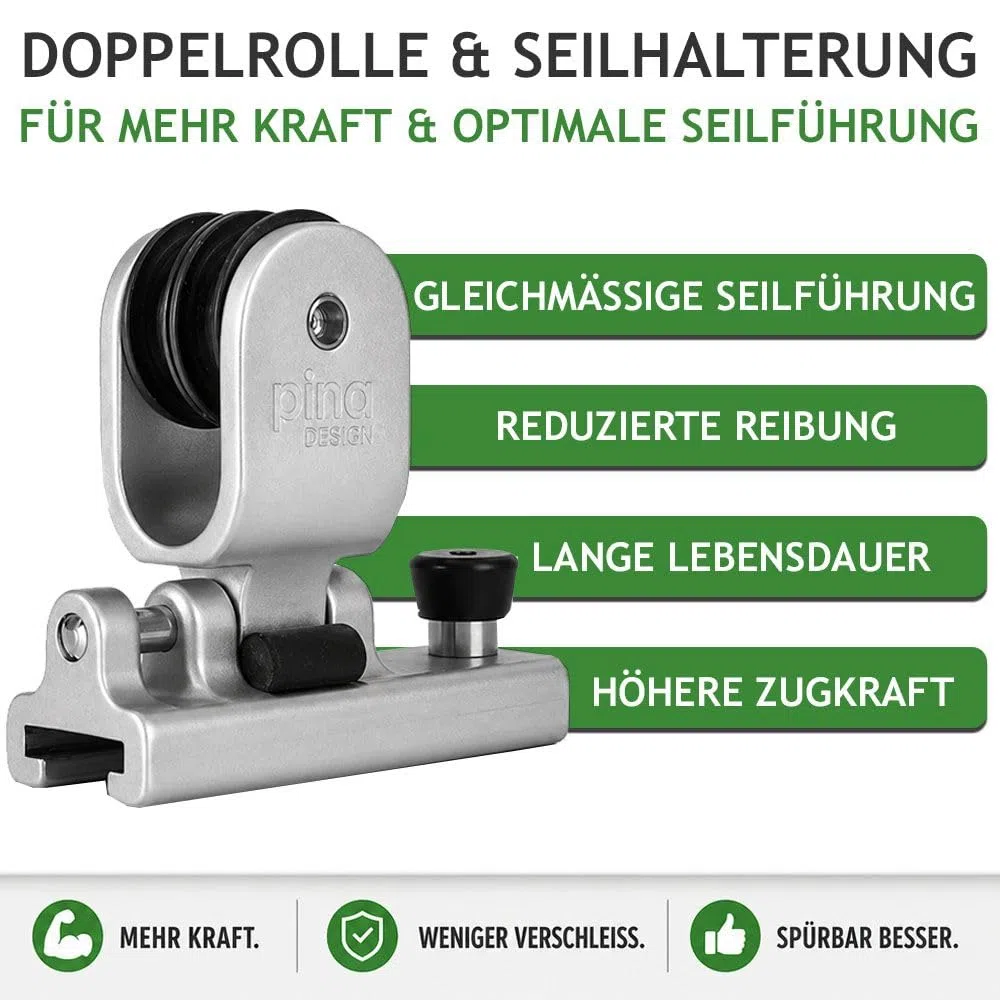 Sonnensegel Pfosten höhenverstellbar 3m, aus V2A Edelstahl inkl. Zubehör - 4-Fach Flaschenzug-Set & 0,75m Bodenhülse | Befestigung für sehr große Segel (70/3mm)