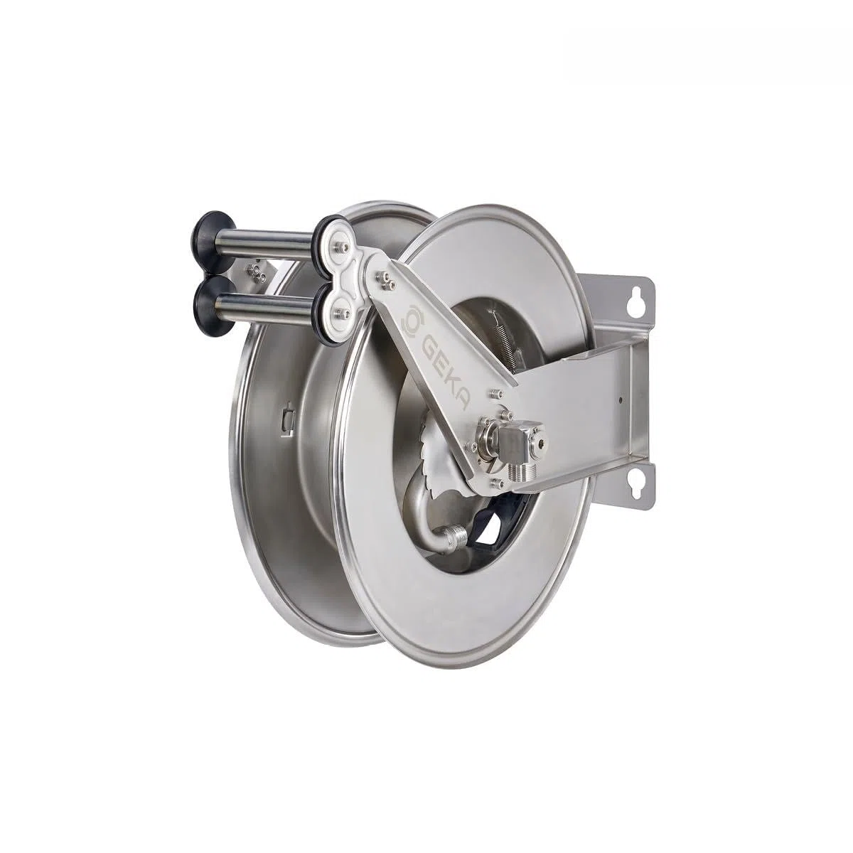 automatischer Schlauchaufroller EA15, L x B x H 52 (inkl. Halterung) x 45 x 23,5, für 15 m 3/4“ Schläuche oder 25 m 1/2“, Schlauchheber, 42.9040.9