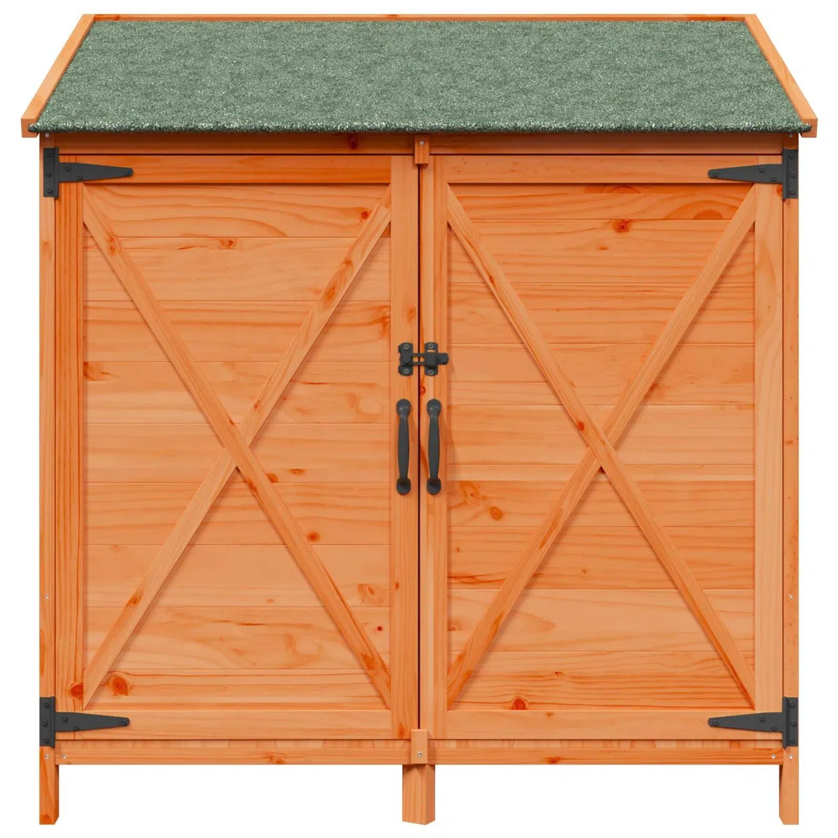 Gartenschuppen Braun aus Massivholz Fichte 106 x 56 x 113,5 cm Gerätehaus mit Lüftungstür Asphaltdach für Werkzeug Fahrradschuppen Gartenlagerung