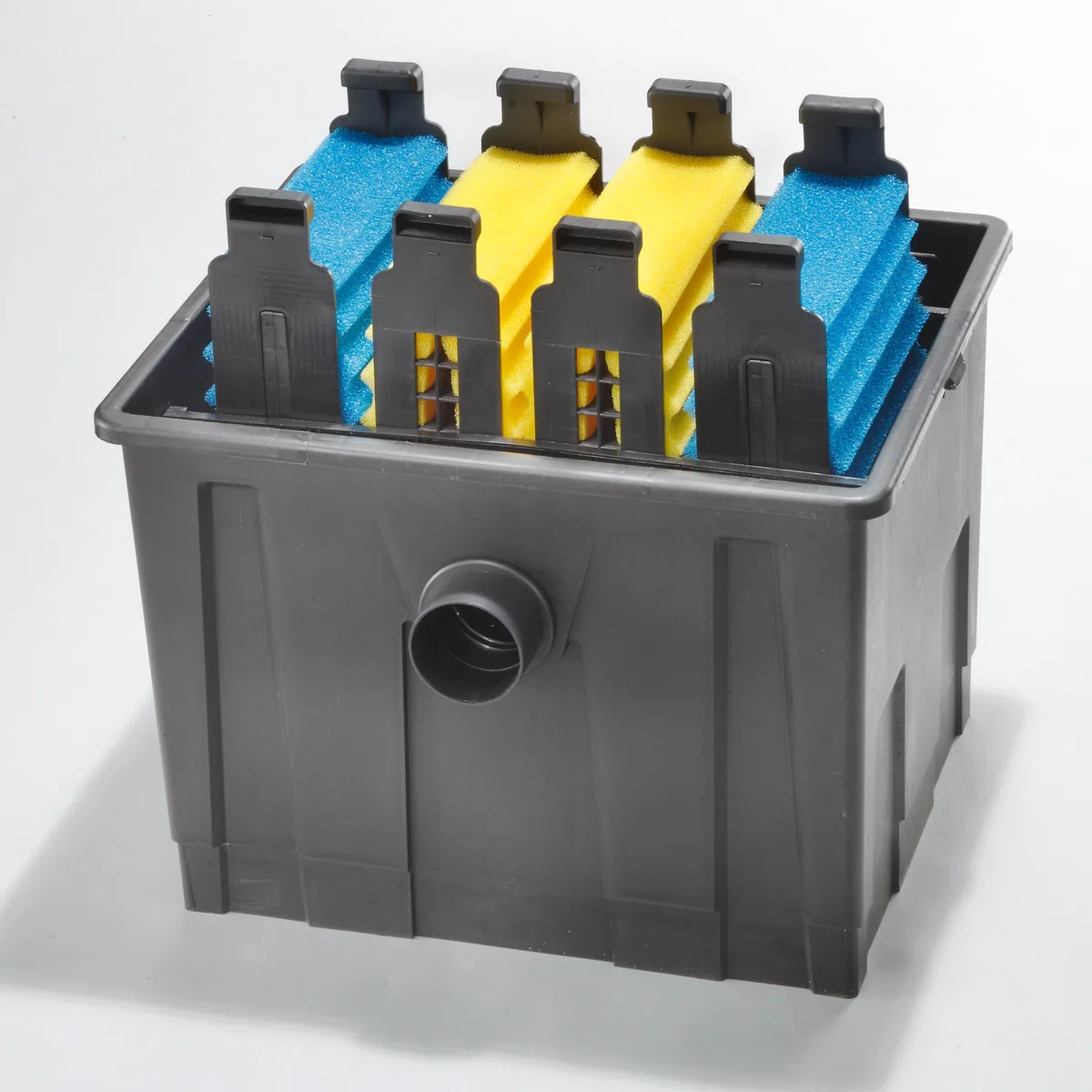 esotec BioFilter ES350 Teichfilter Box, 4 Stufen Filtersystem, Filtermaterial inklusive, bis 12000l Wasservolumen, Bio-Filterbälle Durchlauffilter, Außenfilter Filteranlage 8000 l/h, 101090