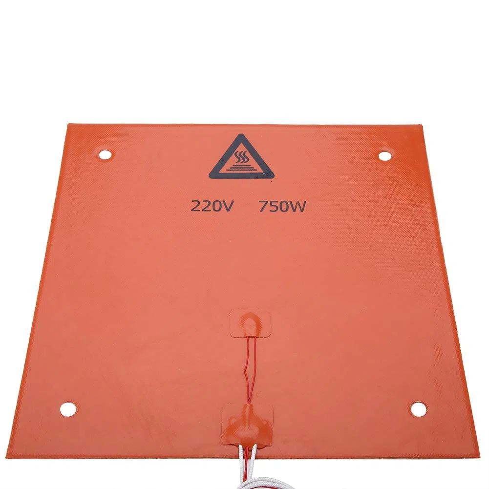 Silikon Heizmatte 310x310mm,220V 750W Hochtemperatur Silikon Heizbettbauplatte,33D Drucker Teile Heizkissen,Heiß Beheizte Bett Heizkissen,Orange