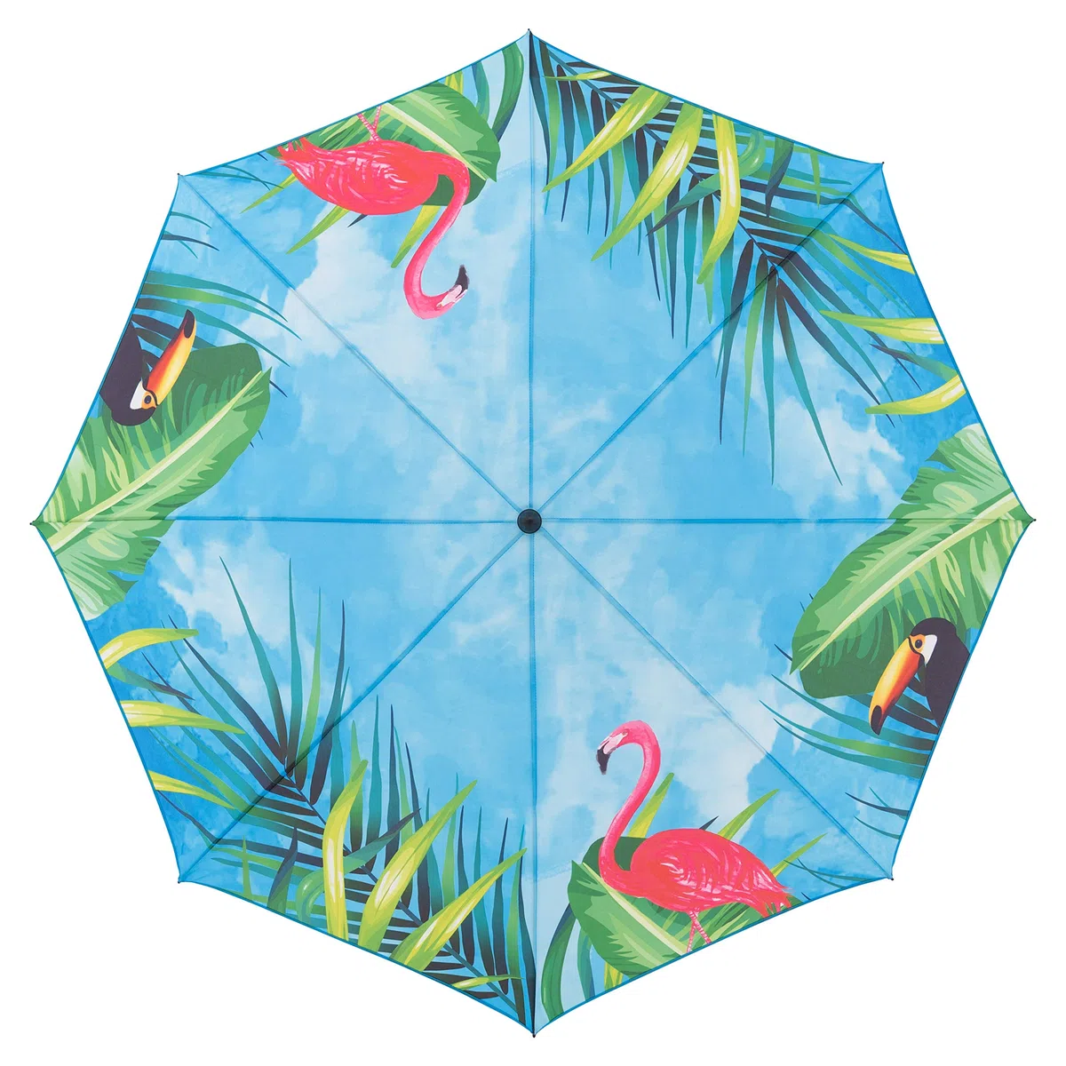 Doppler GS BASIC 200 - Sonnenschirm für Balkon oder Garten - Regenabweisend - Knickbar - ca. 200 cm - Flamingo